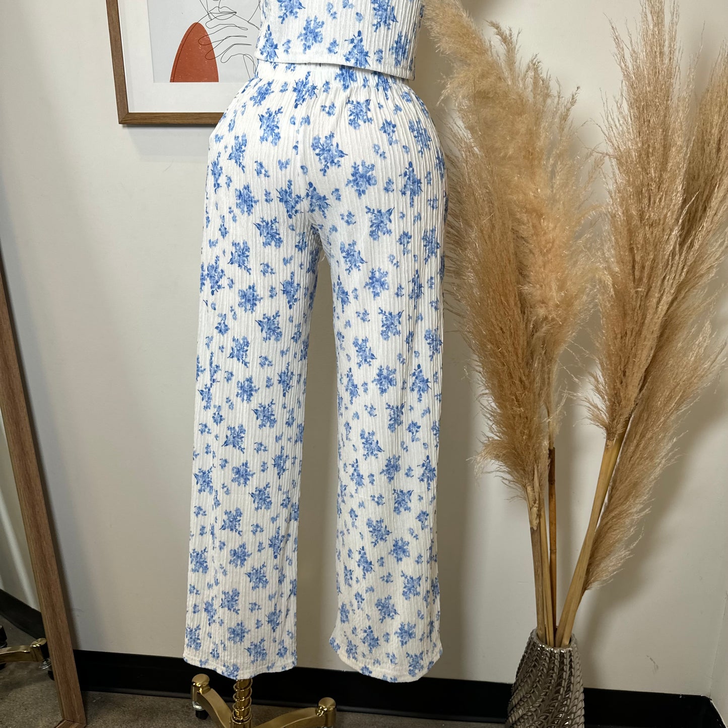 Tamara Two Piece Set-White/Blue