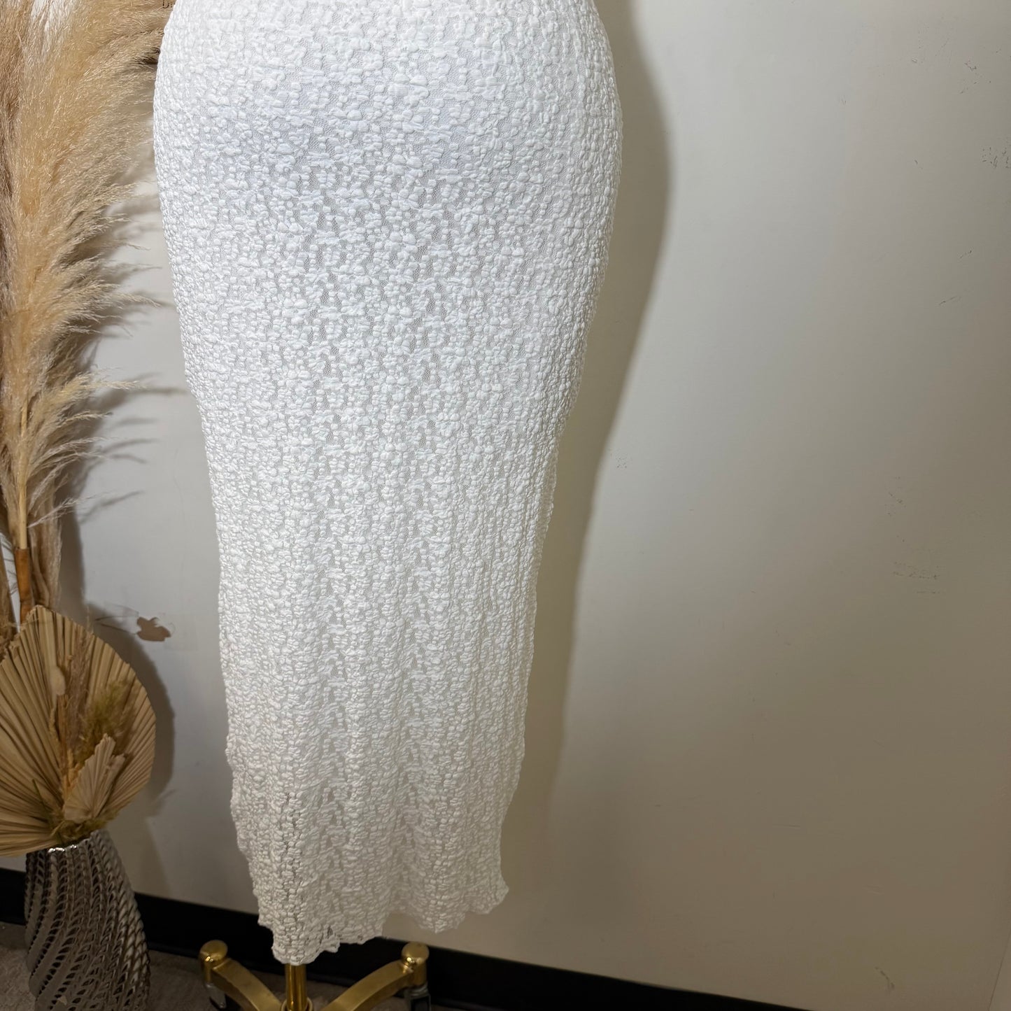 Lace Short sleeve Dress-White