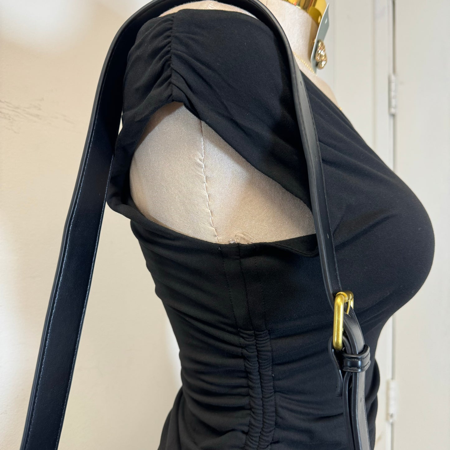 Asymmetric Bubble Dress-Black