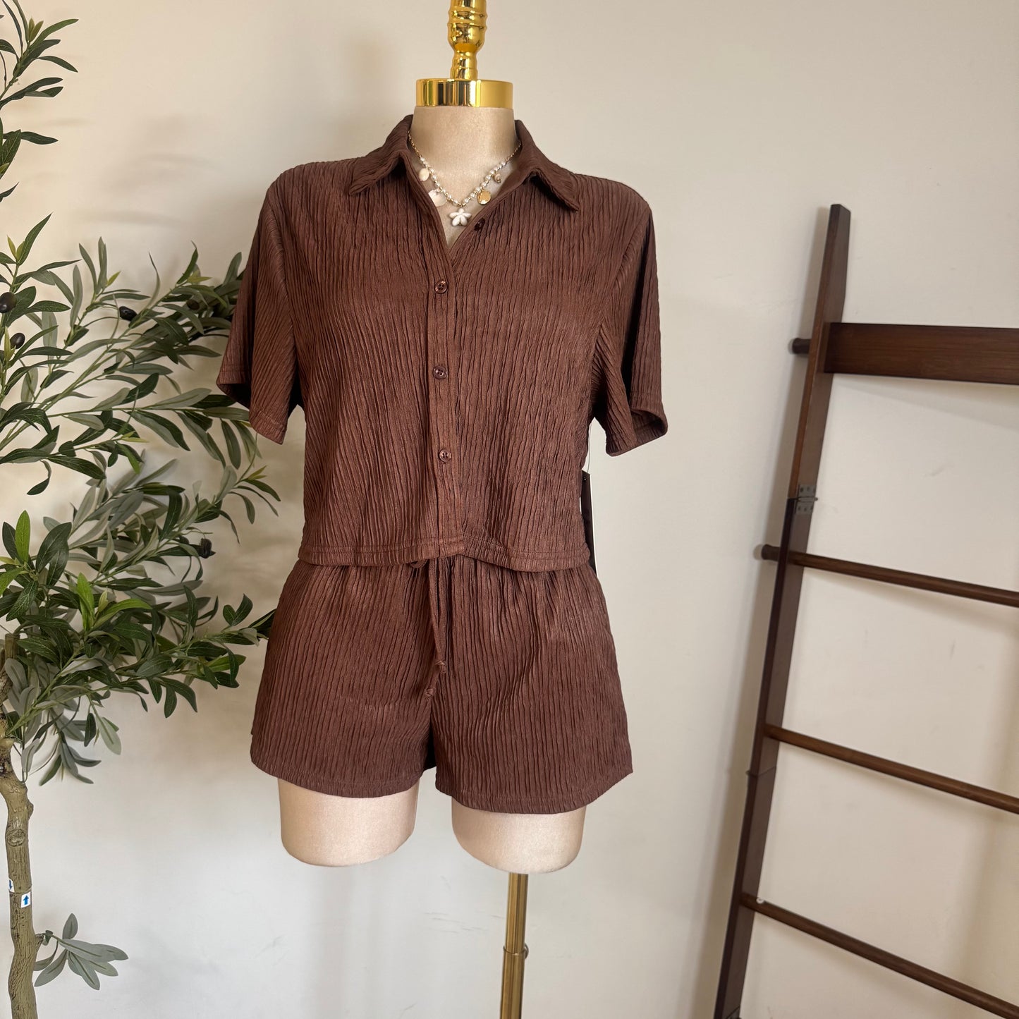 Loxi Short Set-Brown