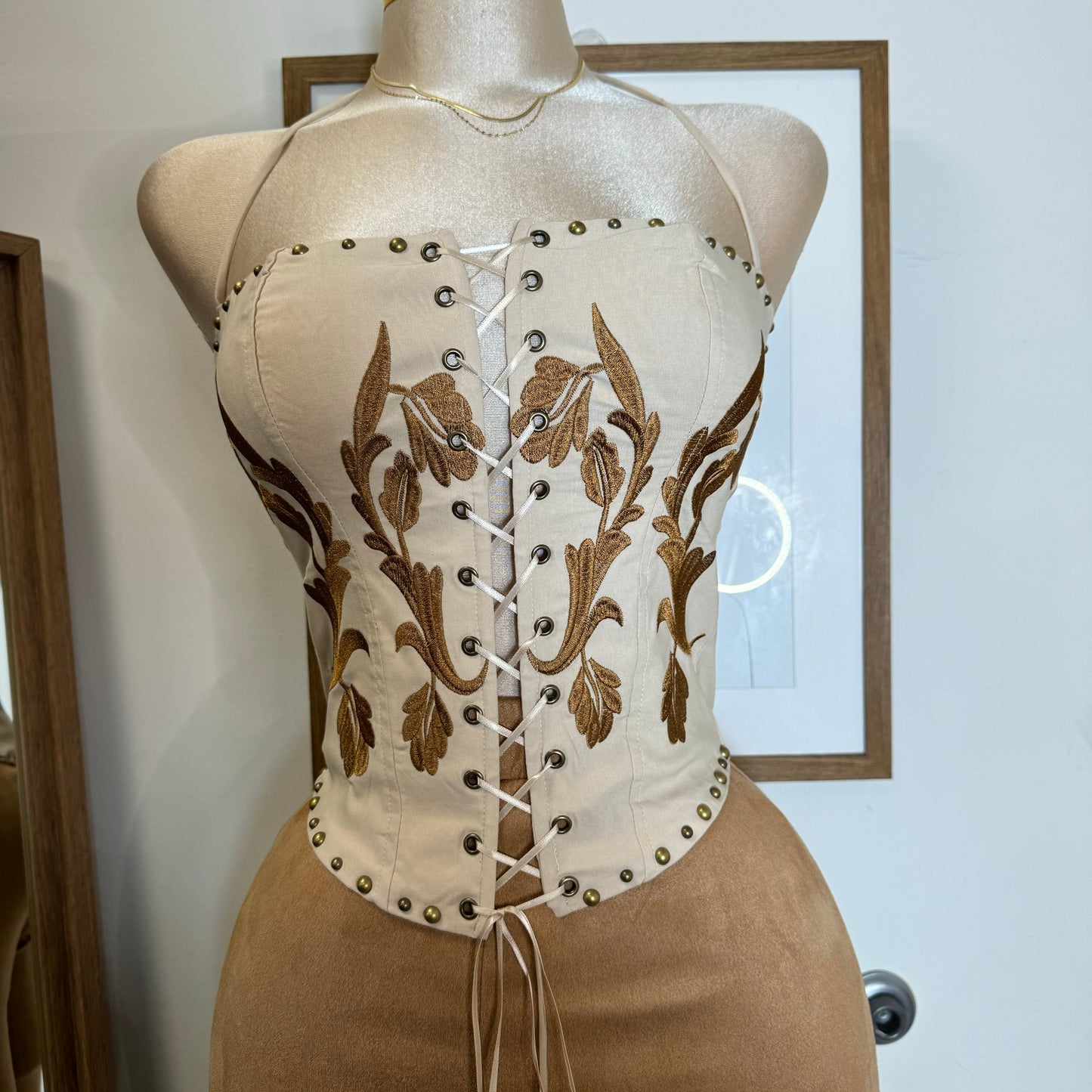 La Nena Corset Top-Cream1