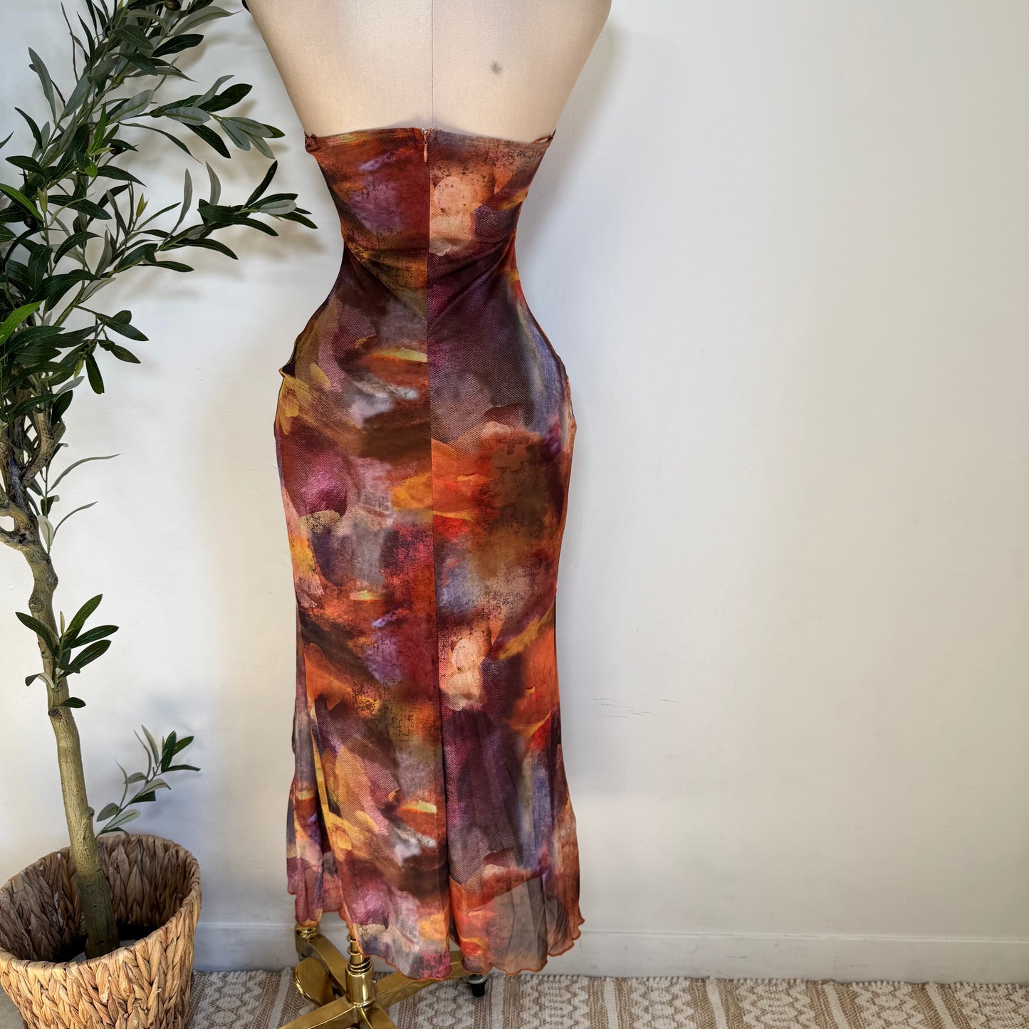 Karol Strapless Dress-Multi Orange
