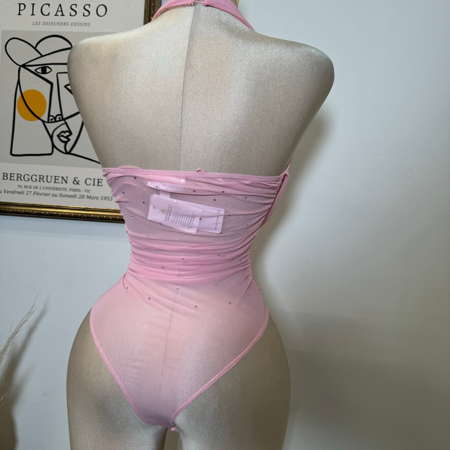 Alieen Mesh Bodysuit-Pink