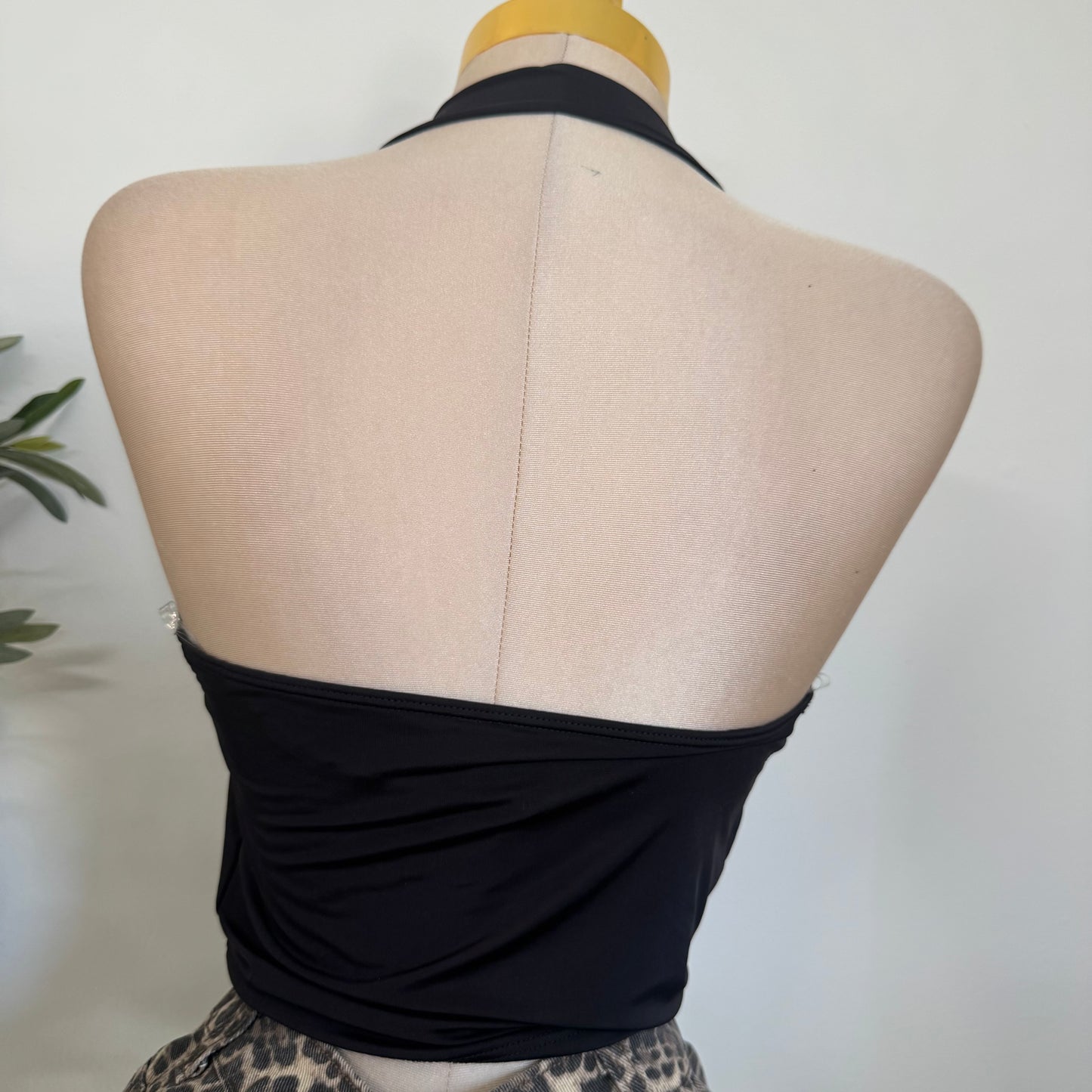 Halter Cowl Top-Black