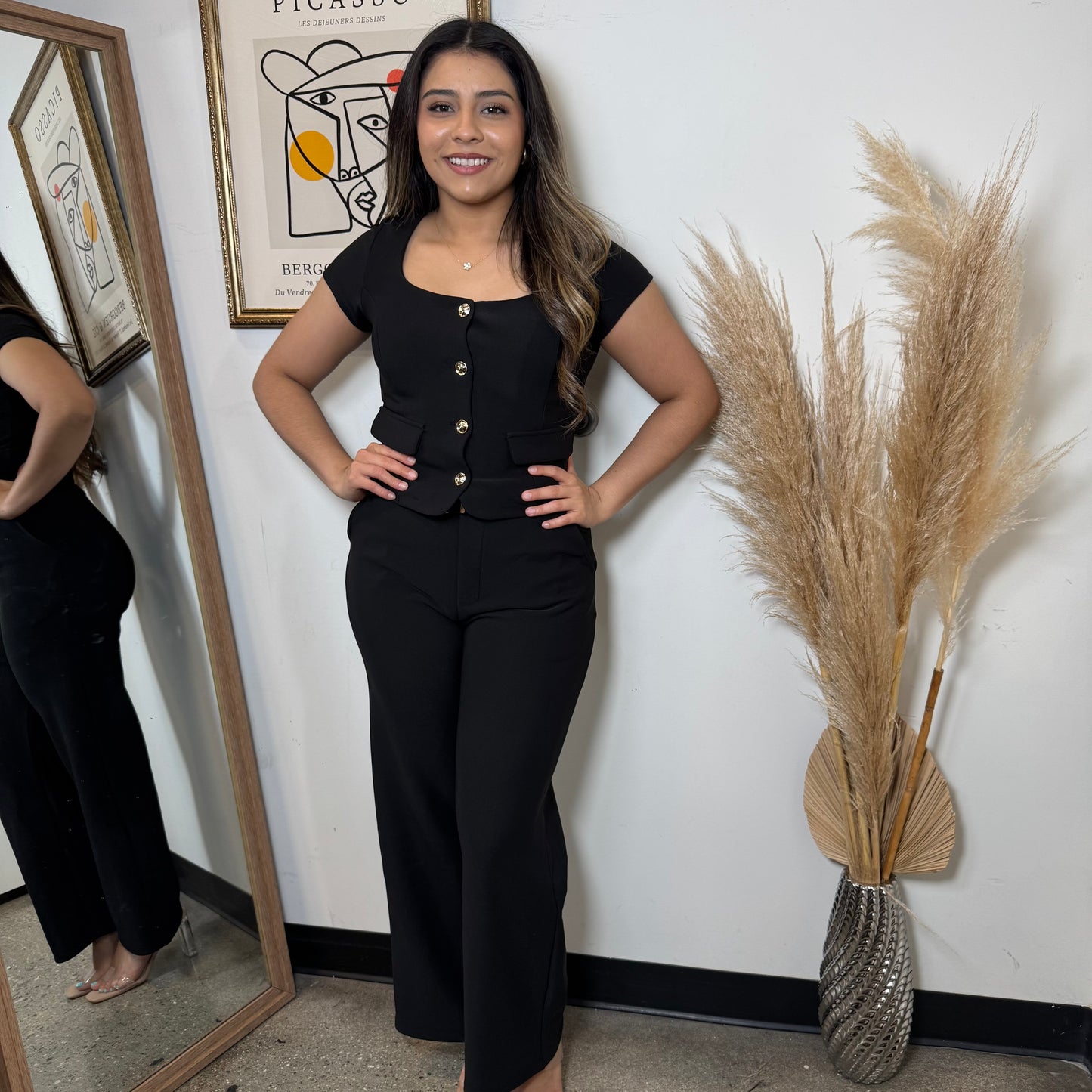 Bossy Classy Pant Set-Black