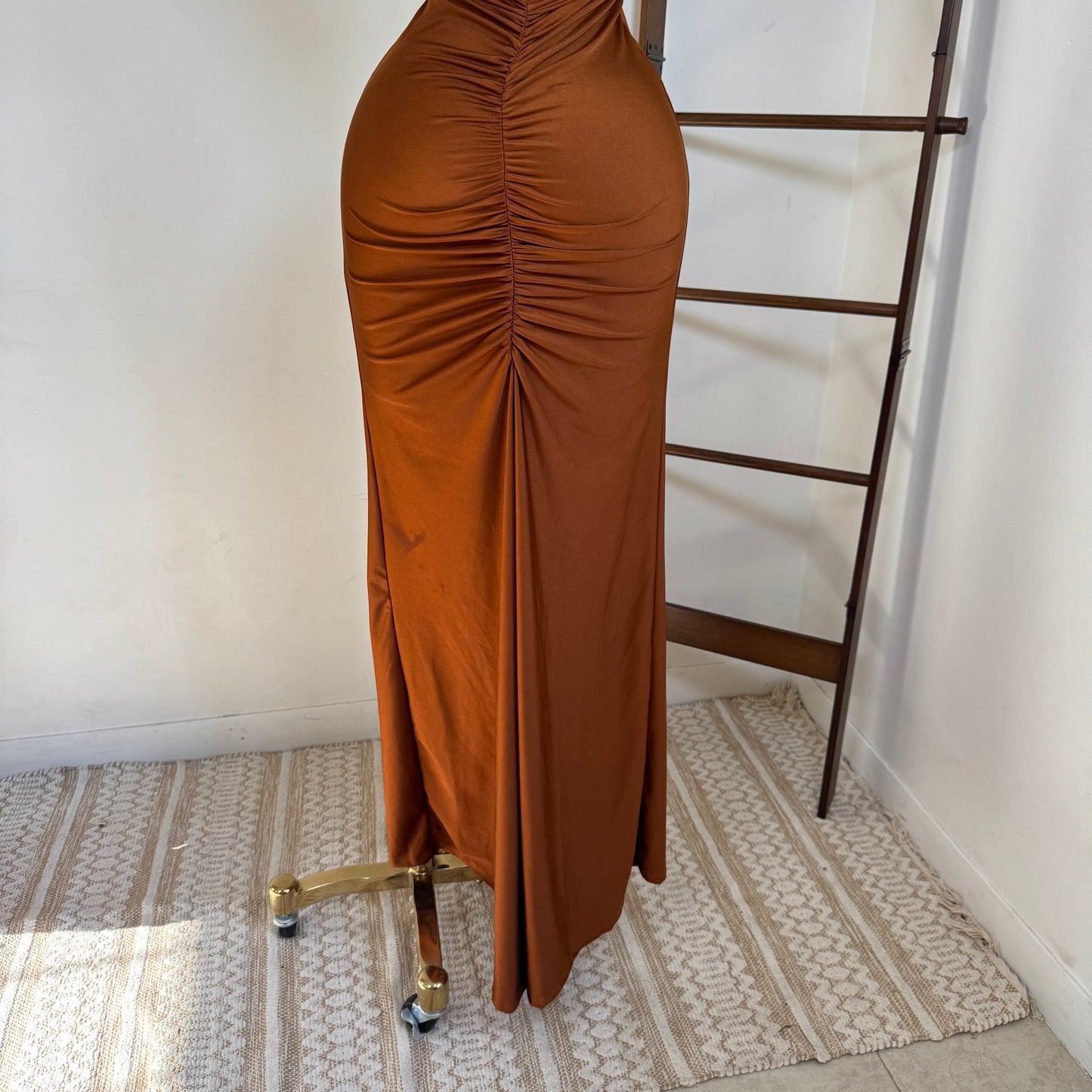 Off Shoulder Gala Dress-Cobre