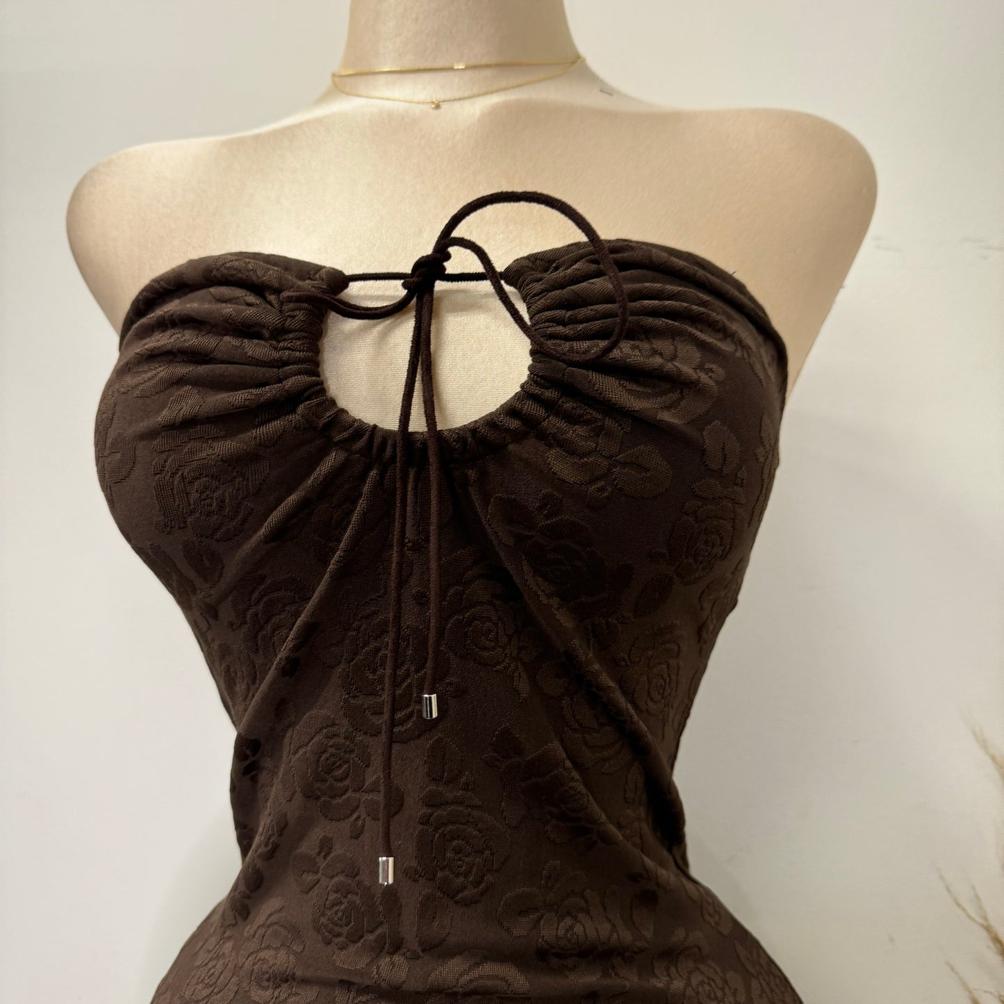 Alerth Tube Mini Dress-Brown