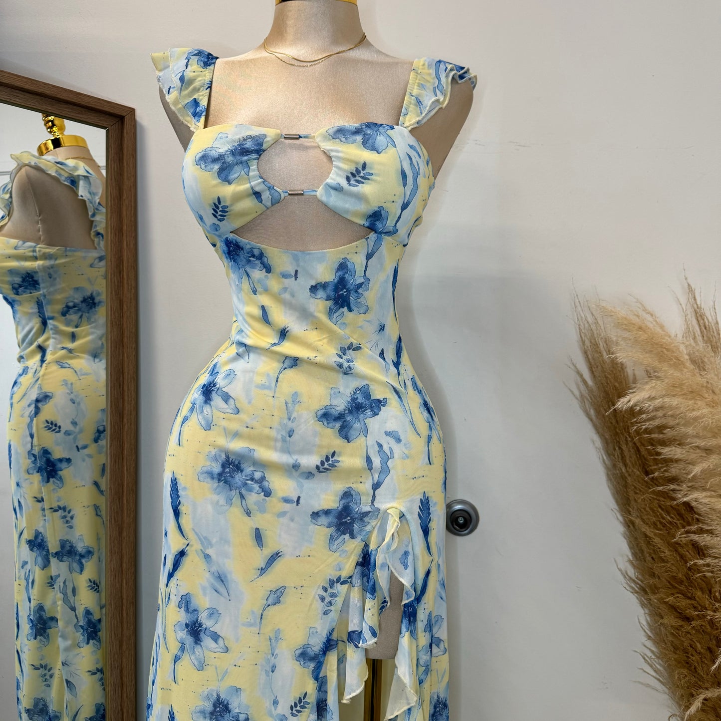 Karol Dress-Yellow/Blue