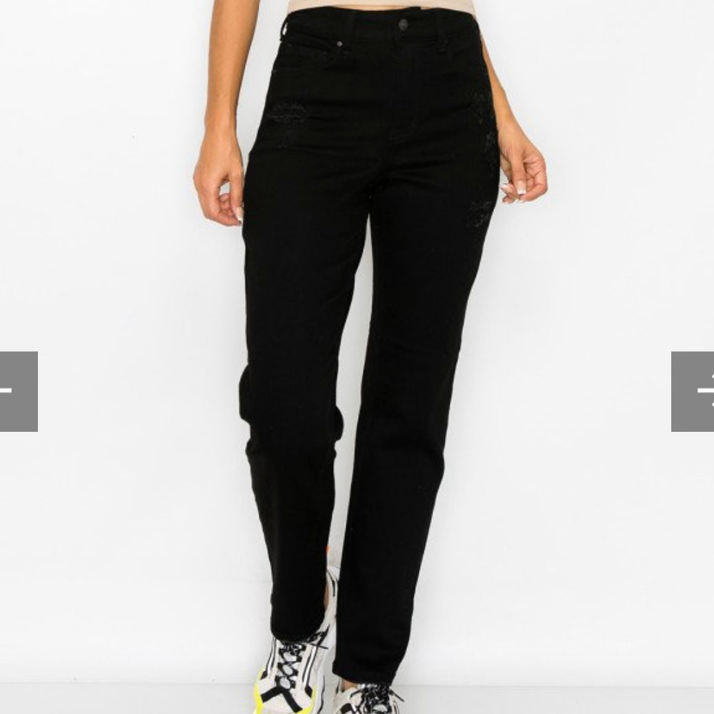 90247 Slim Straight Jeans-Black