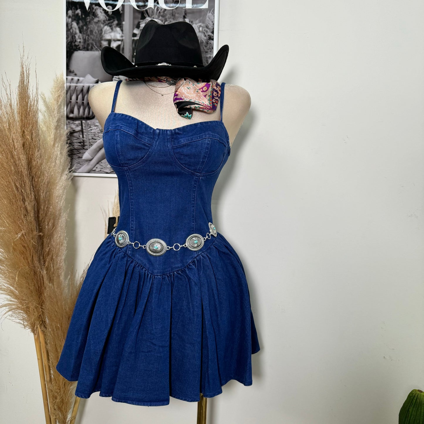 Carter Denim Dress-Blue
