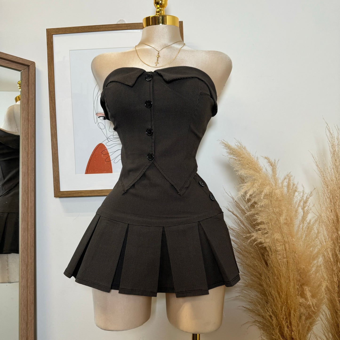 Tu Sin El Skirt Set-Brown