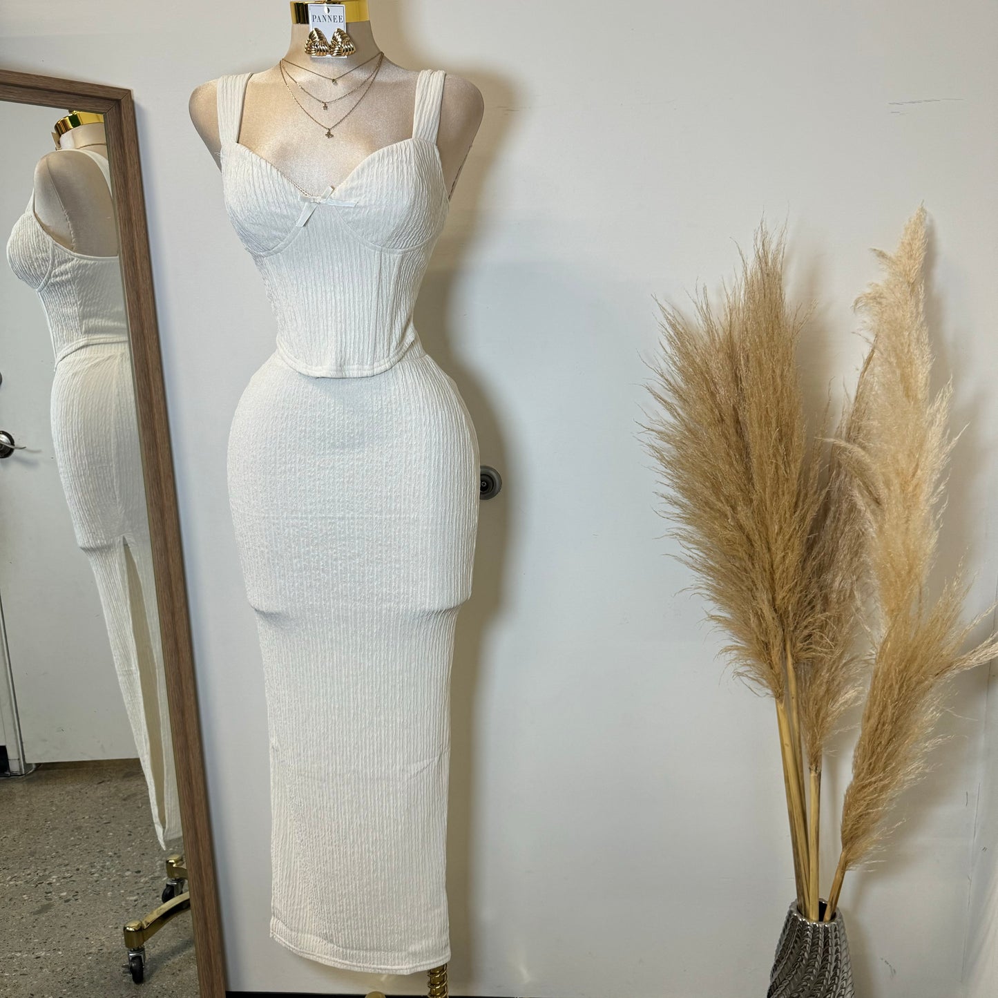Cancun Corset Skirt Two Piece -White