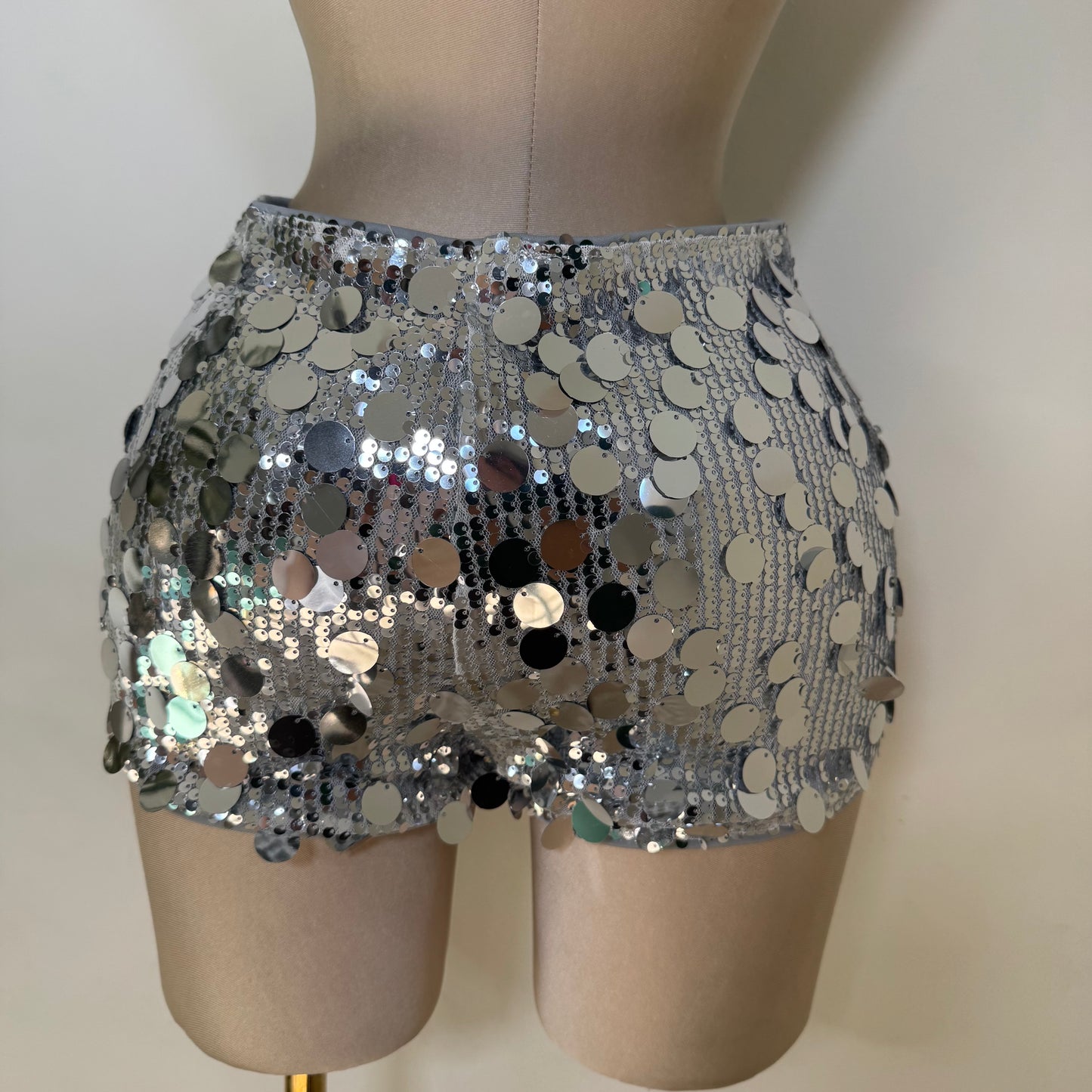 Sha Mini Shorts-Silver