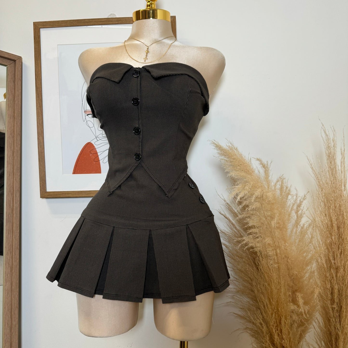 Tu Sin El Skirt Set-Brown