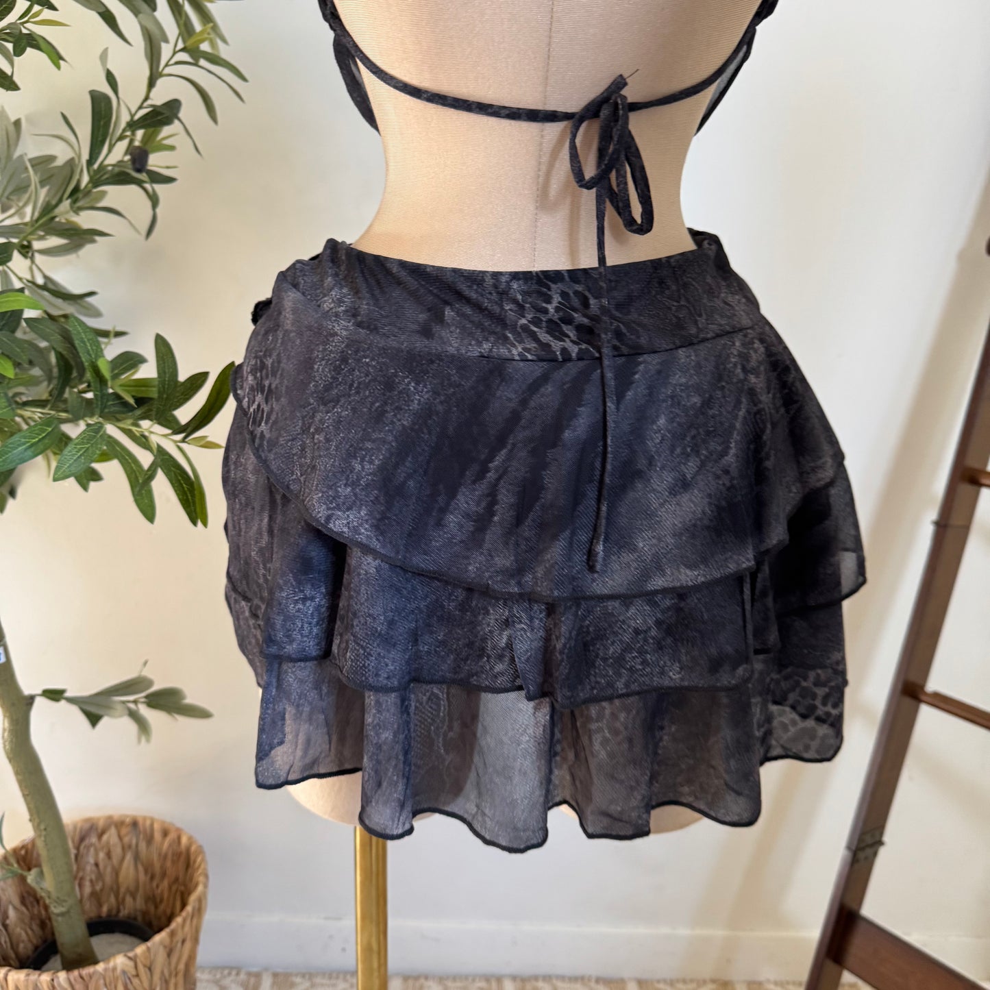 Sexy Cowl Set-Charcoal