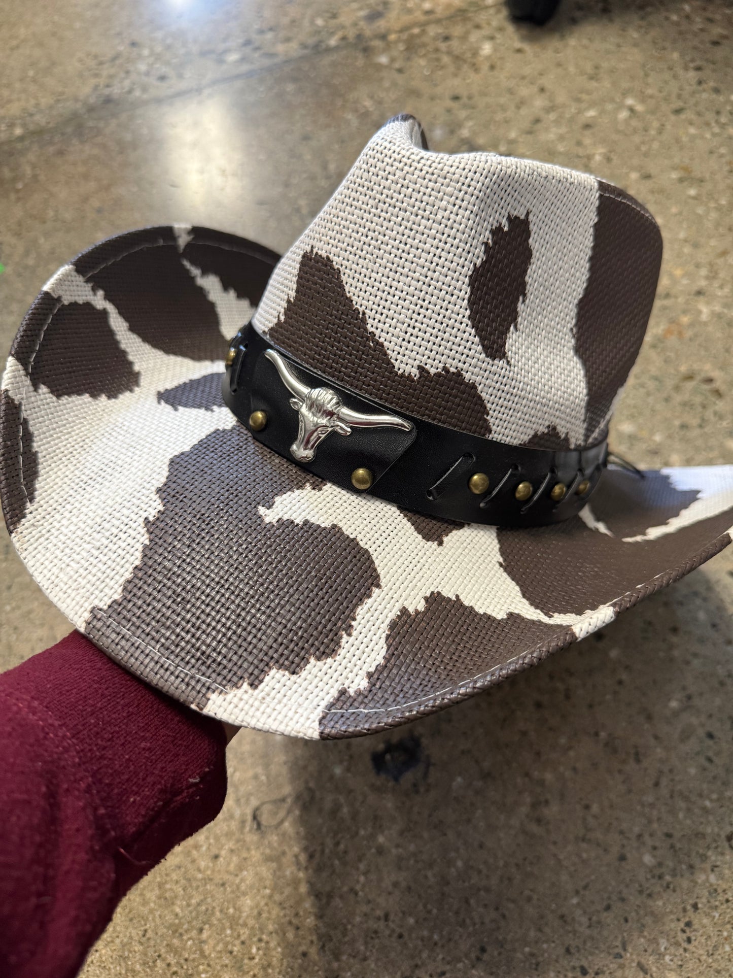 Cow Print Horn Hat-