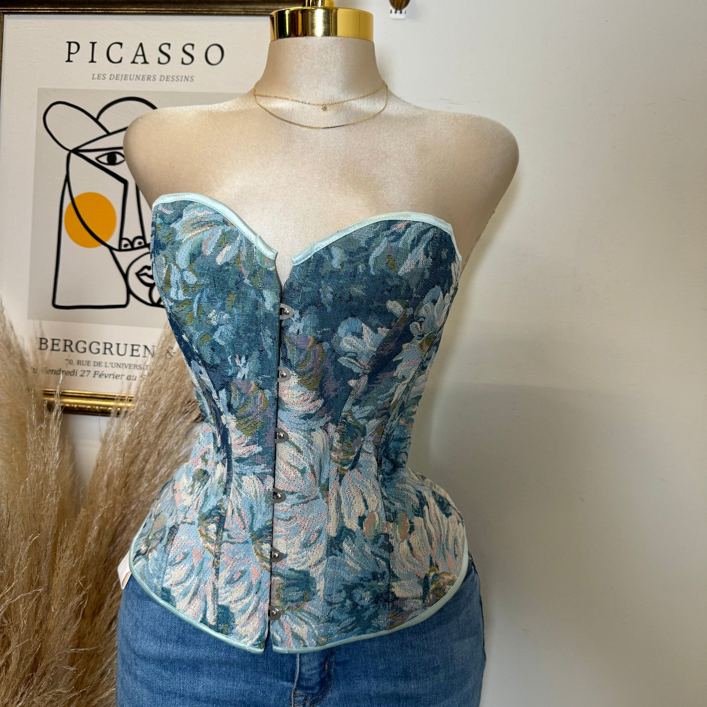 Long Corset Top-Blue