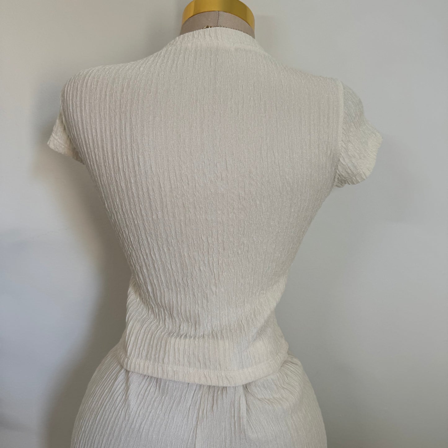 Tamara Short Sleeve Piece Set-White