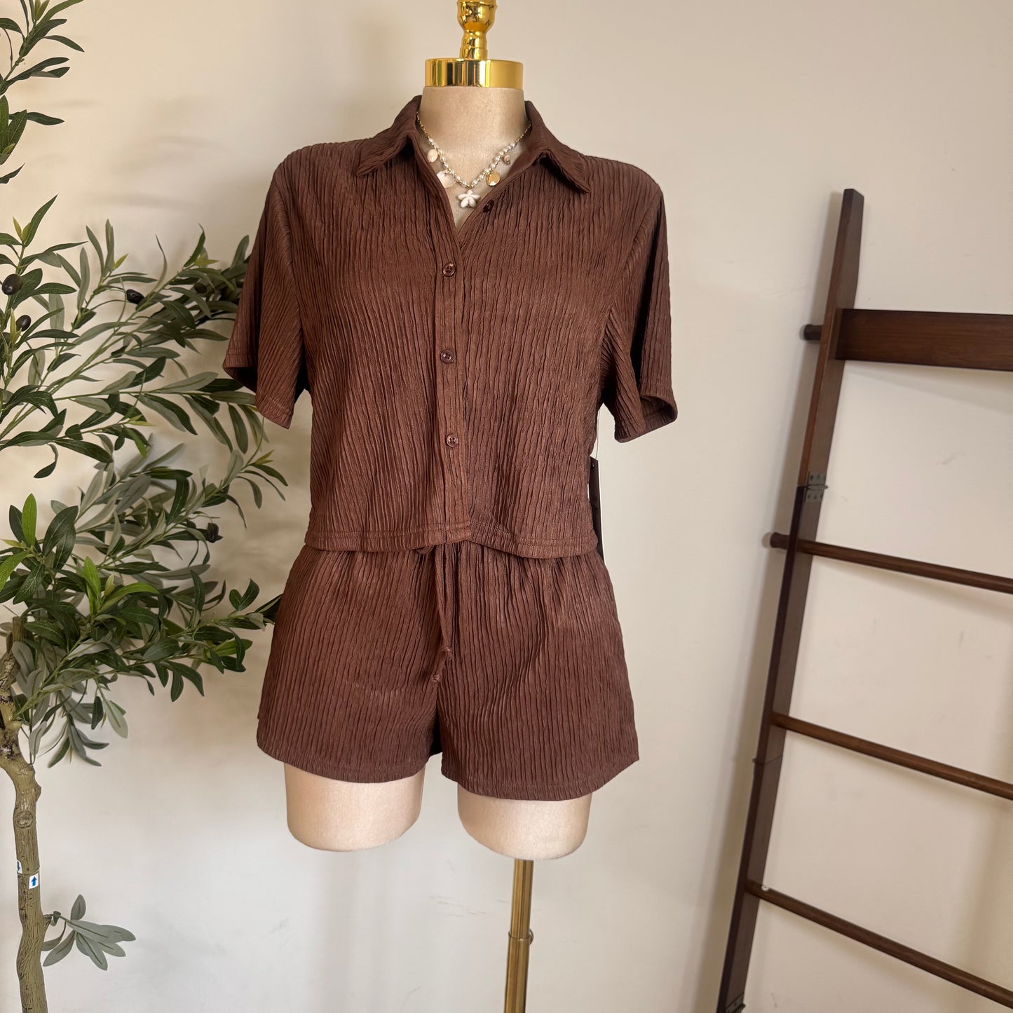 Loxi Short Set-Brown