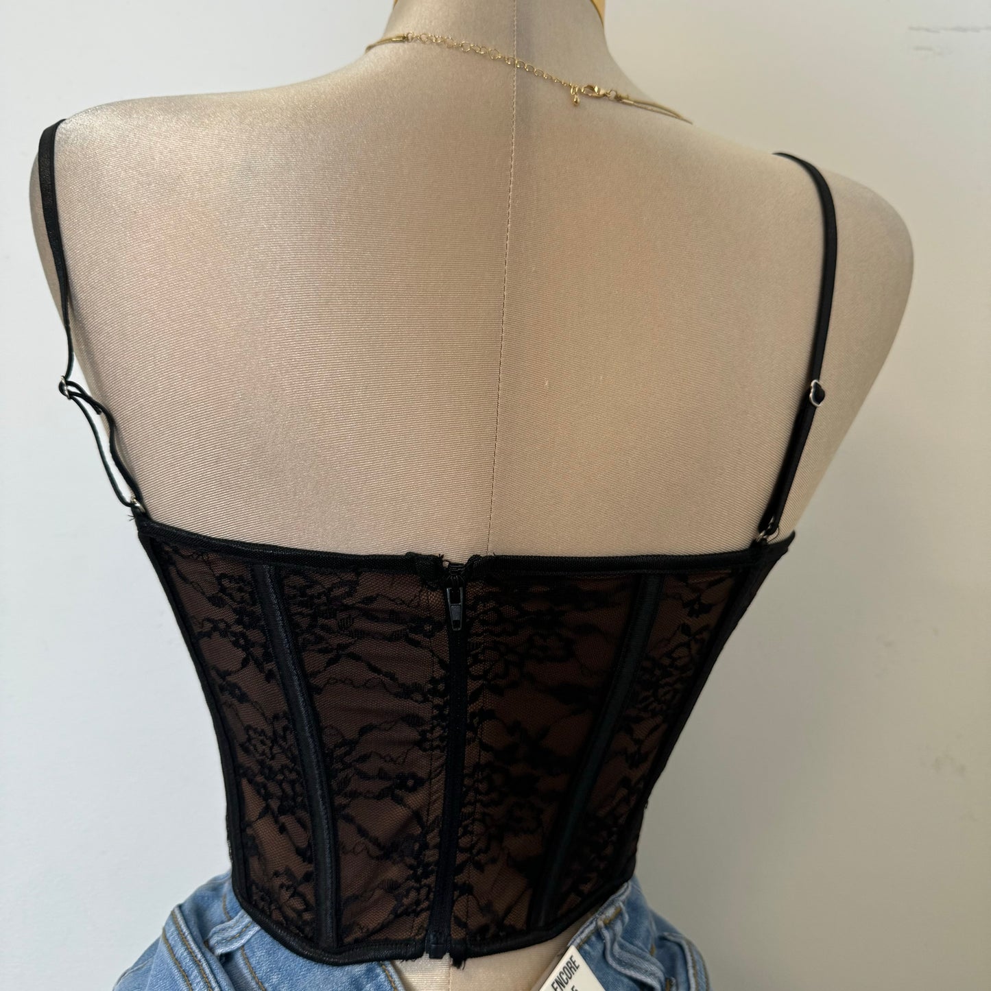 Nadie Lace Long Sleeve Top-Black