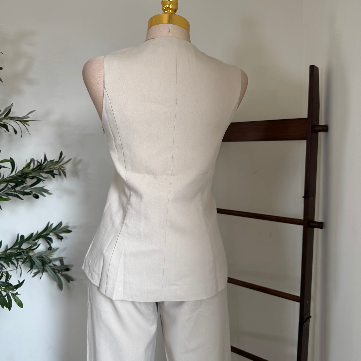 Vest Pants Set-White
