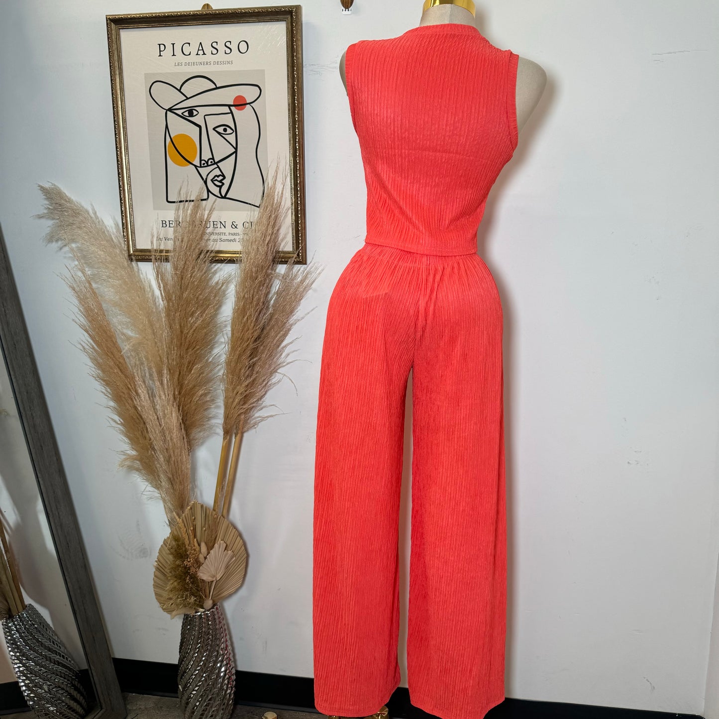 Tamara Two Piece Set-Orange Coral