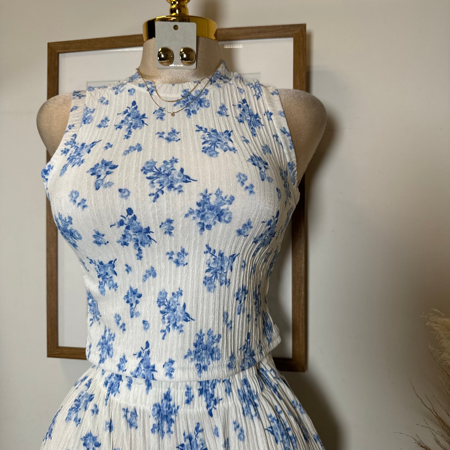 Tamara Two Piece Set-White/Blue