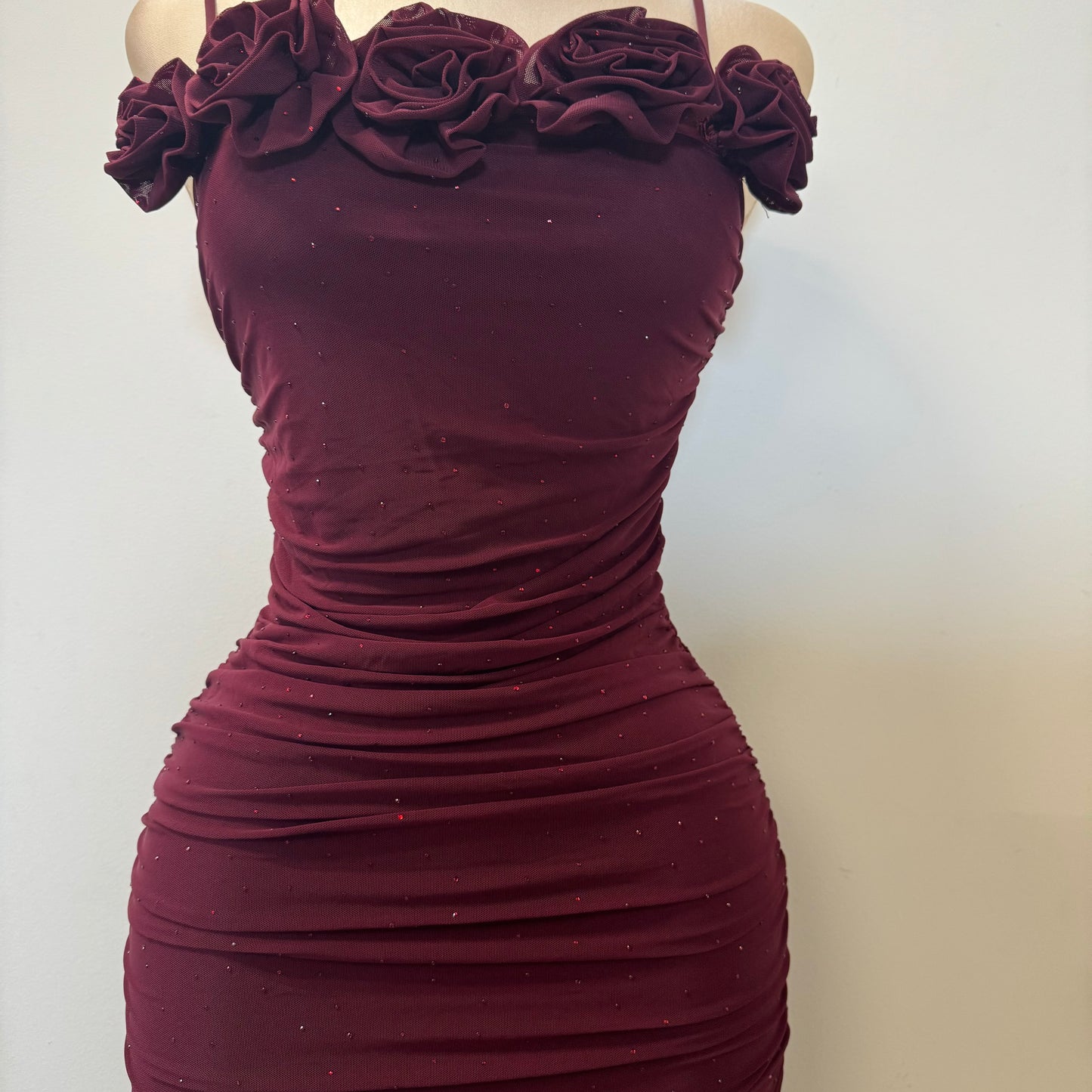 Audrina Dress-Burgundy