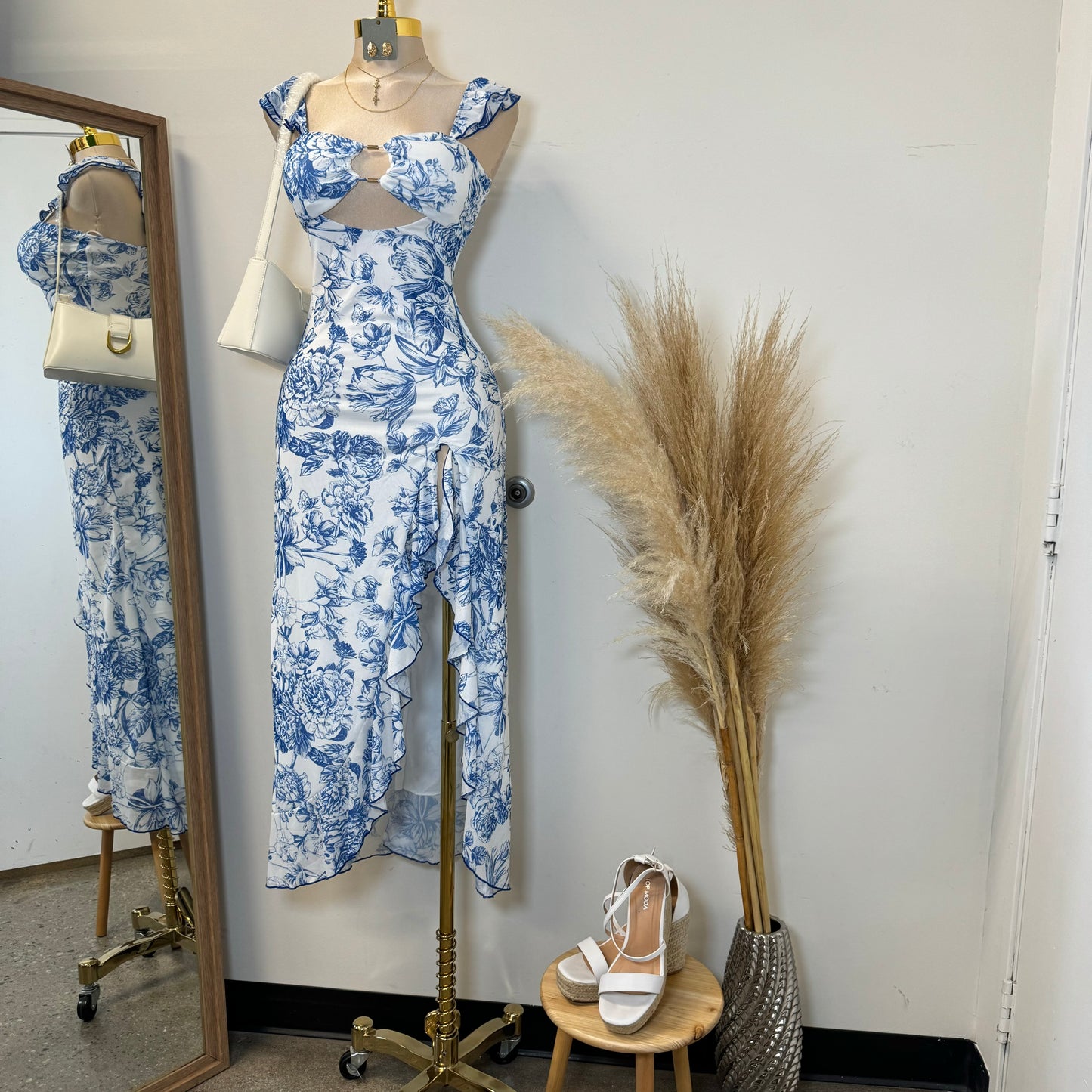 Karol Dress-Blue/White