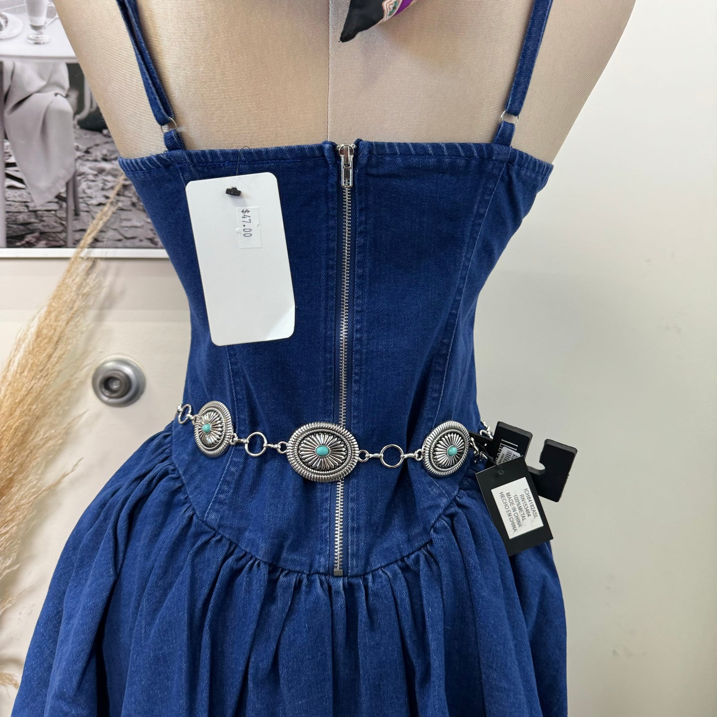 Carter Denim Dress-Blue