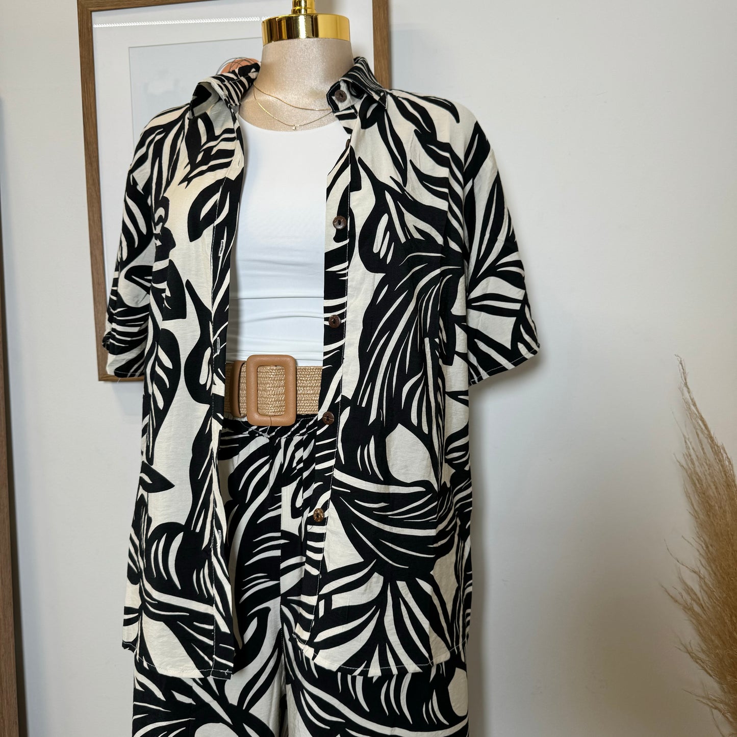 Cancun Pant Two piece Set-Black/White