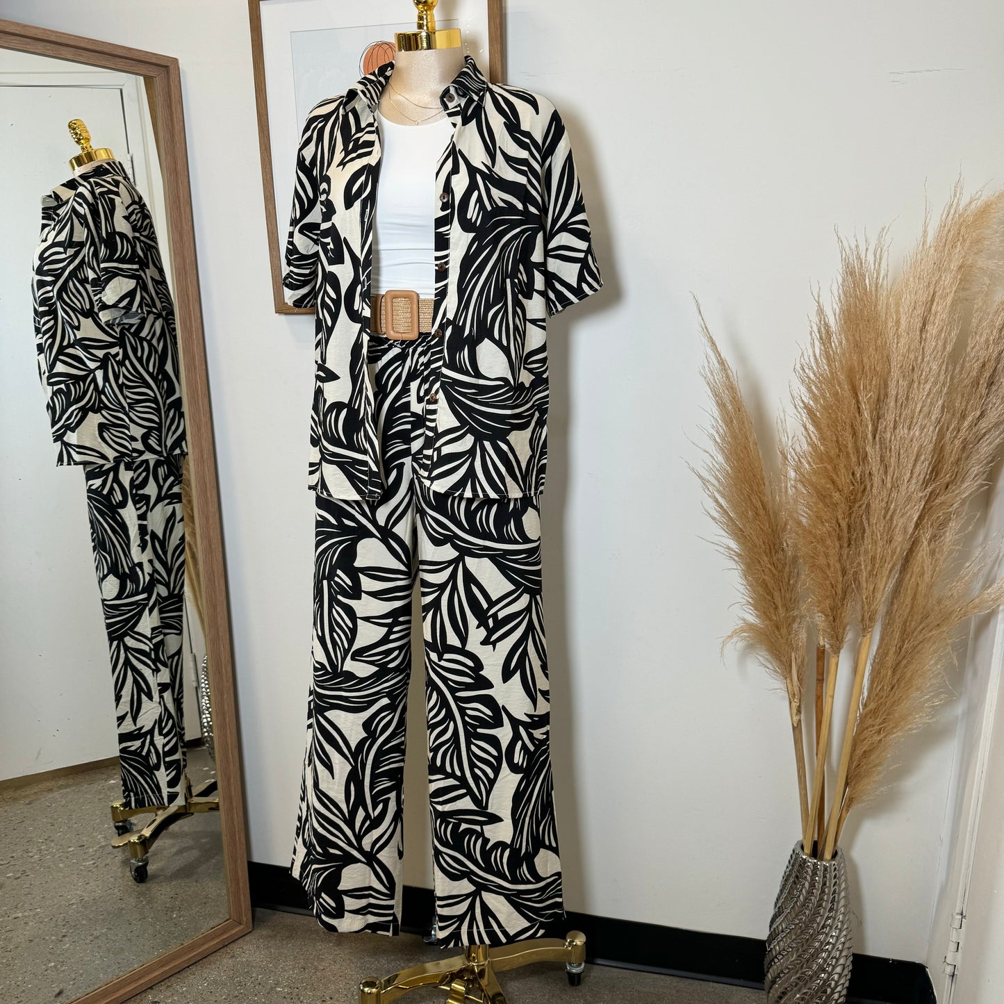 Cancun Pant Two piece Set-Black/White