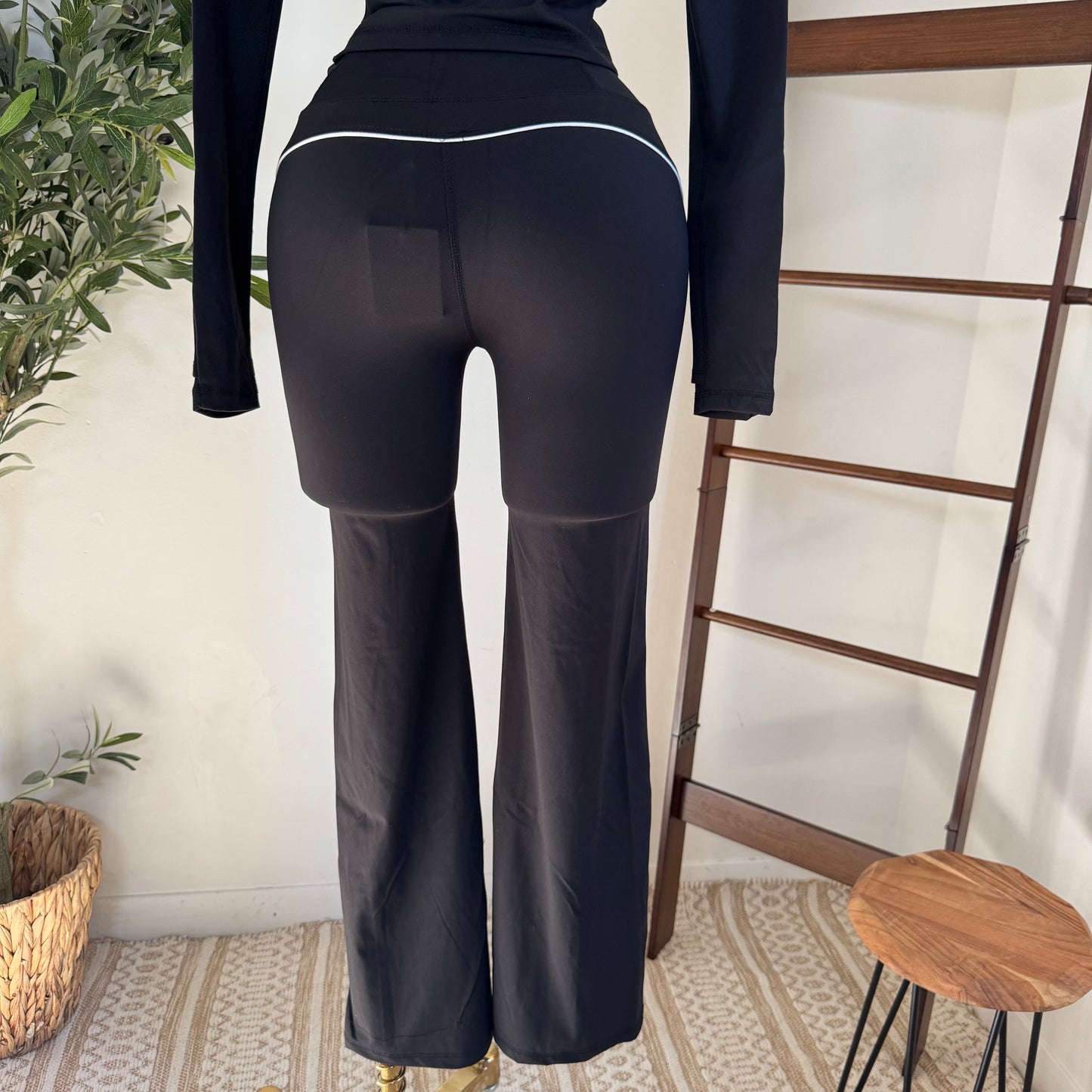 Long Sleeve Jacket Set-Black