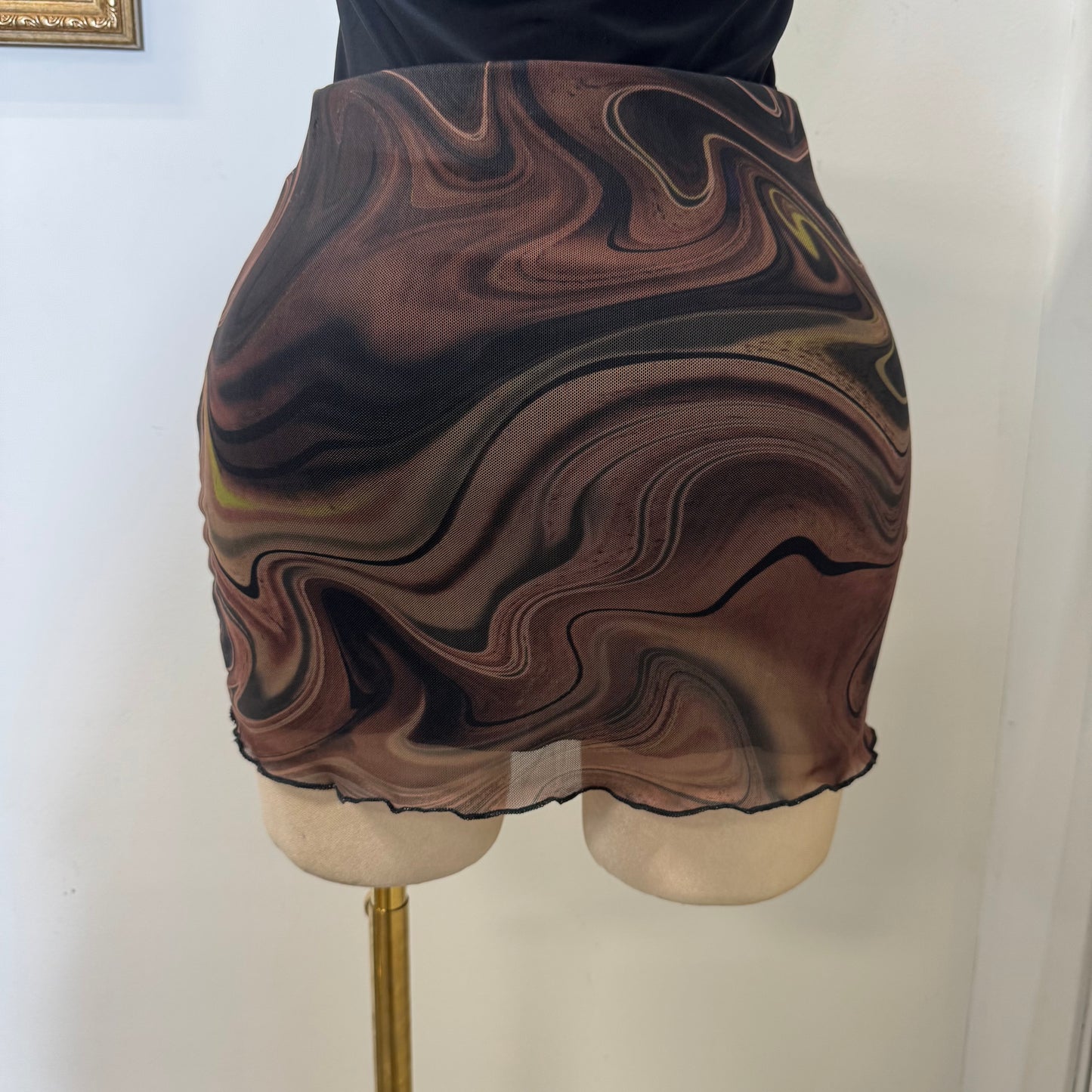 Mesh Skirt-Brown Tone