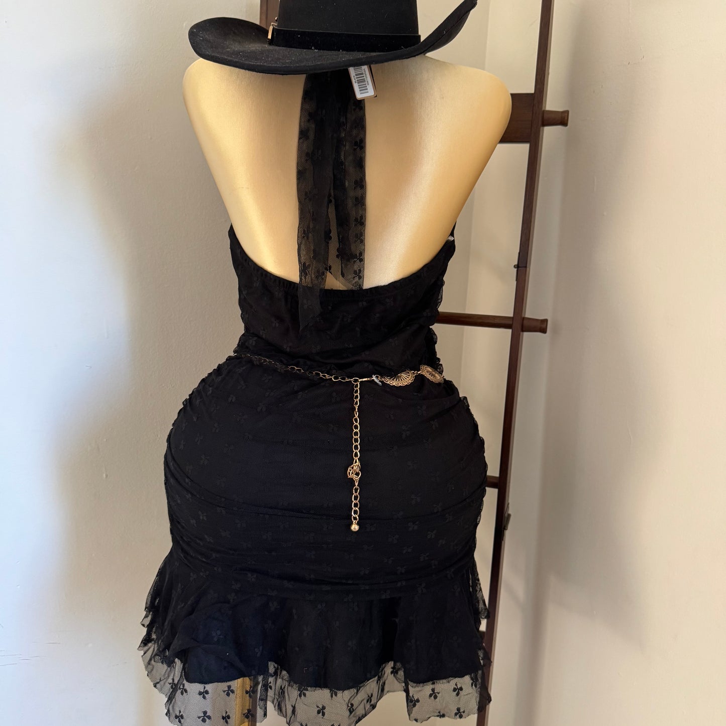 Halter Lace Plus size-Black