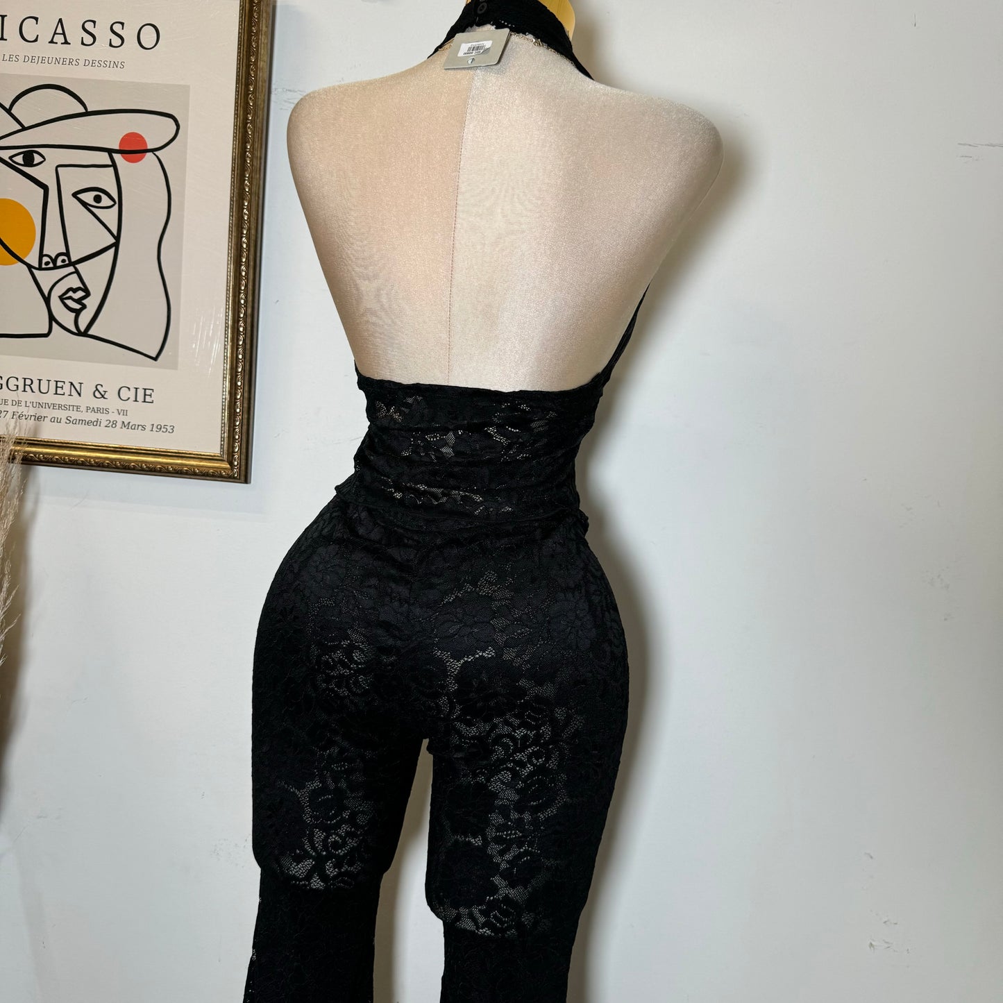 Sexy Lace Pant Set-Black