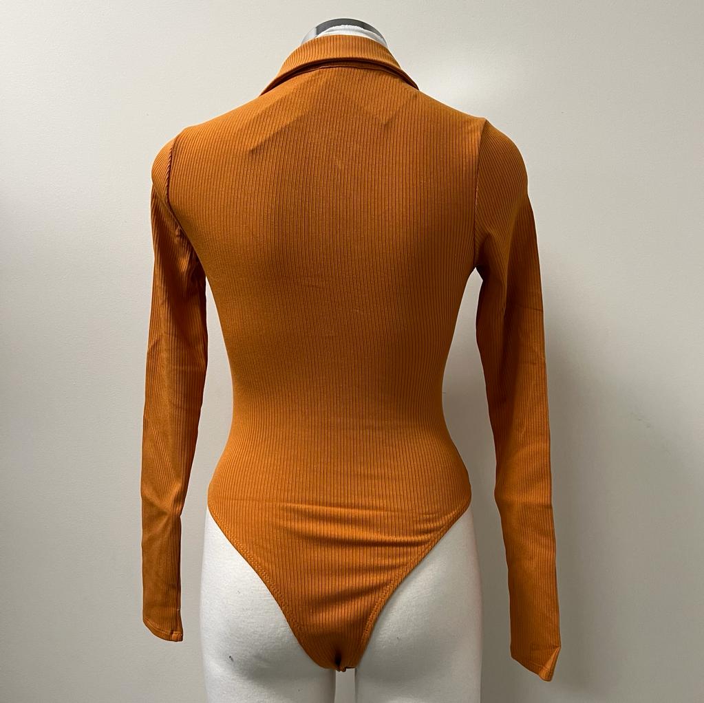 Vero Ribbed bodysuit -Mustard