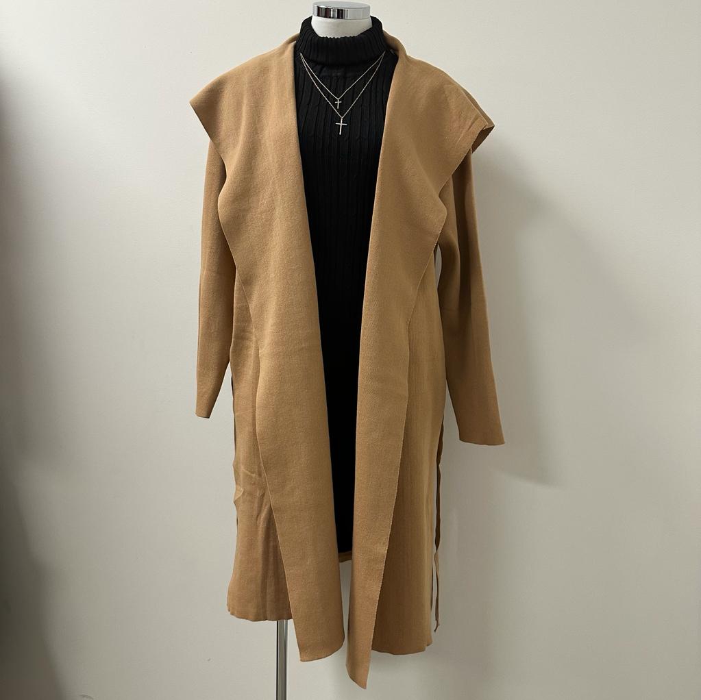 Cream Duster Sweater Knit Cardigan PL -Khaki