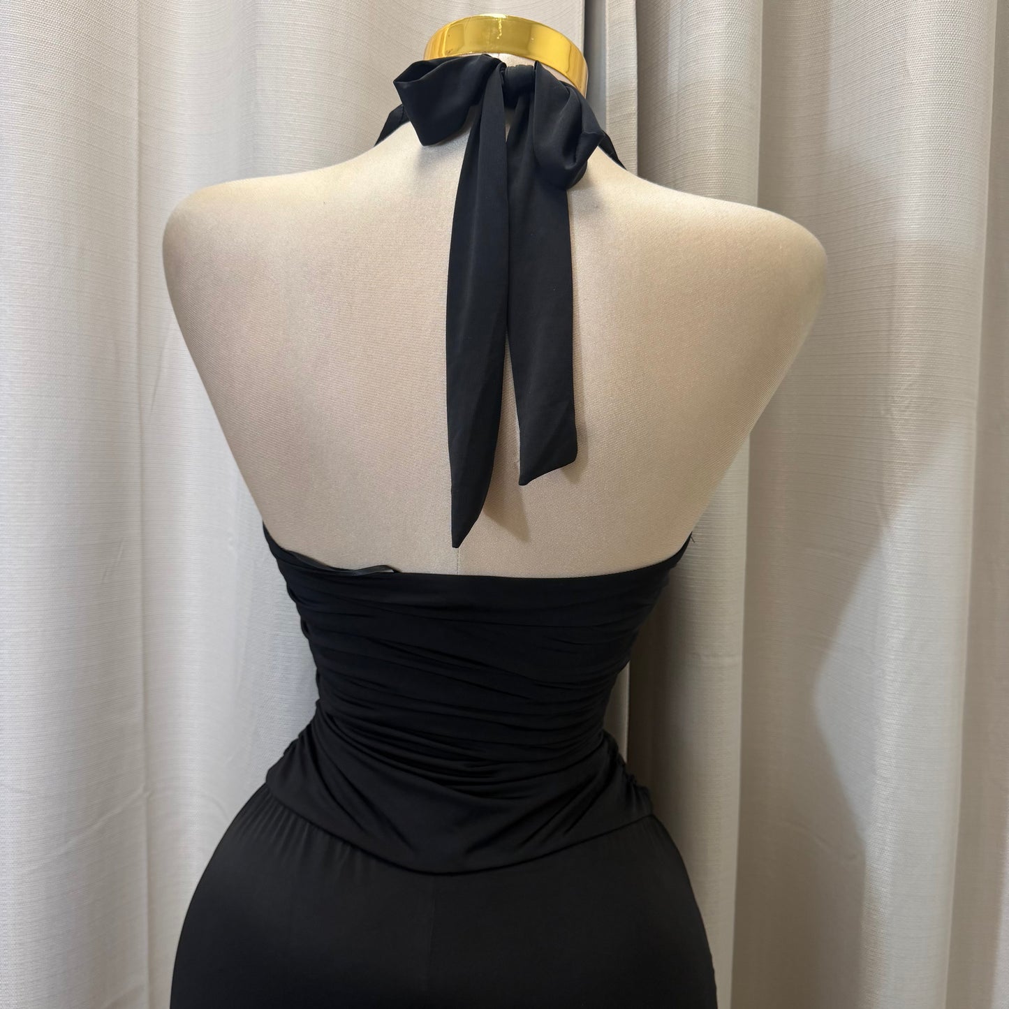 Halter Wire insert Jumpsuit-Black