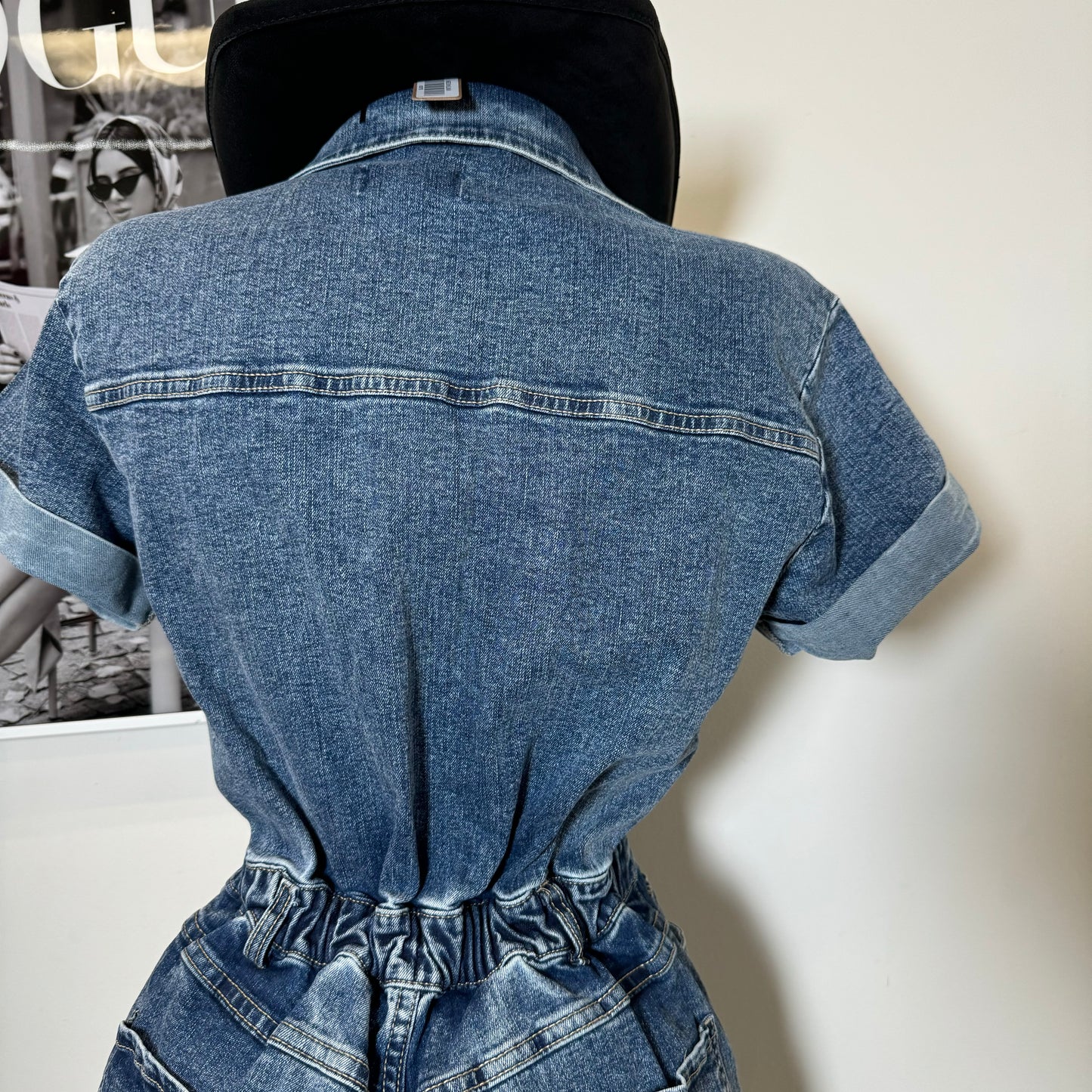 Denim Romper-Blue
