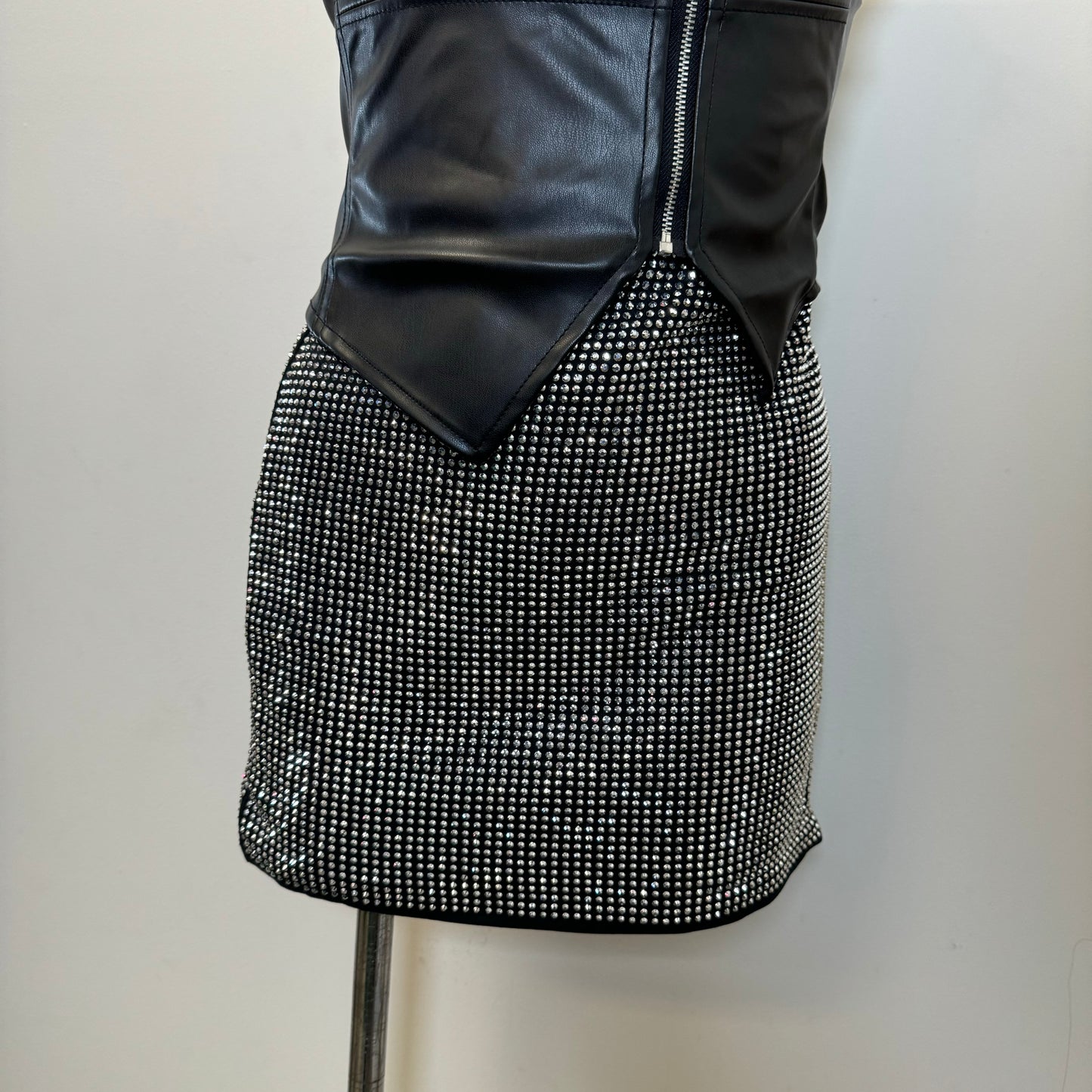 TQM Leather Corset Top-Black