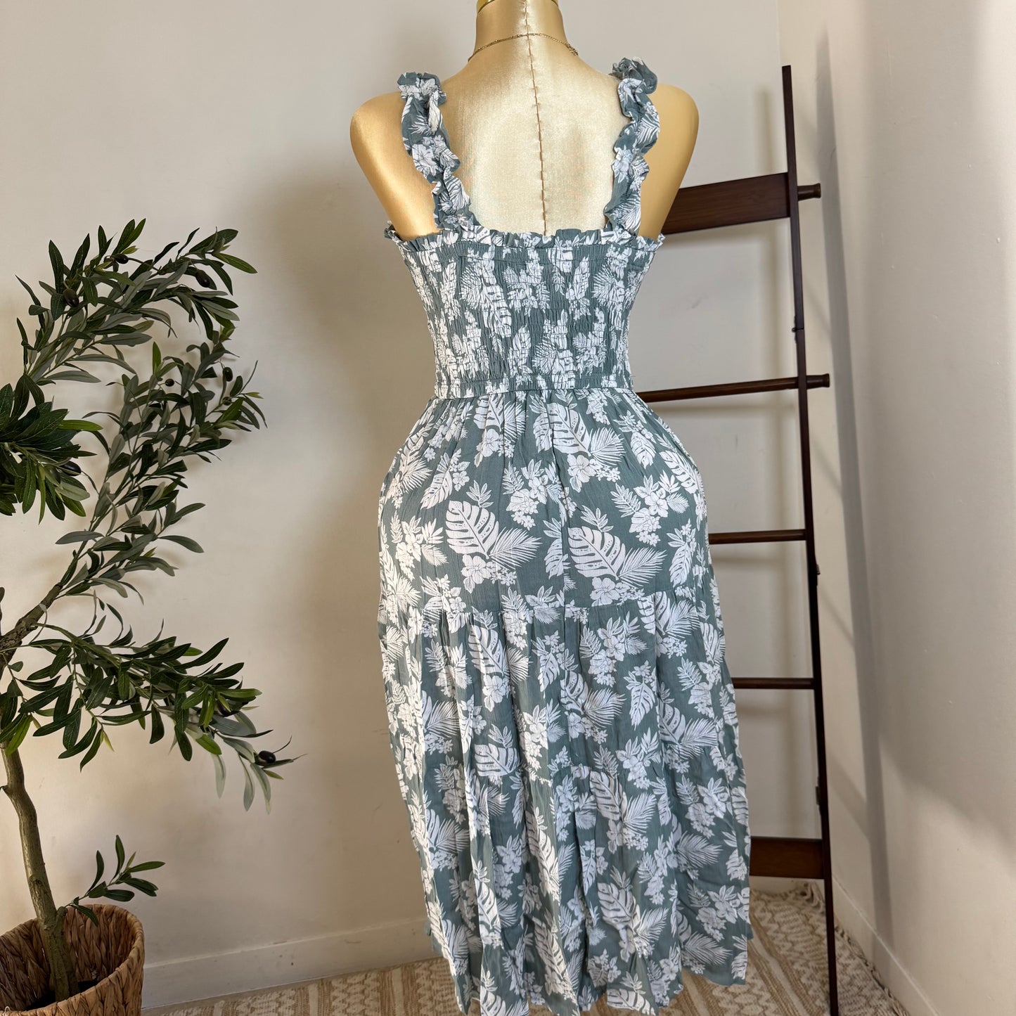 Curvy Summer Dress-Green