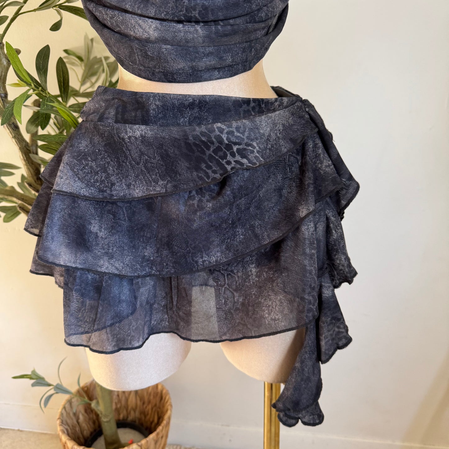 Sexy Cowl Set-Charcoal