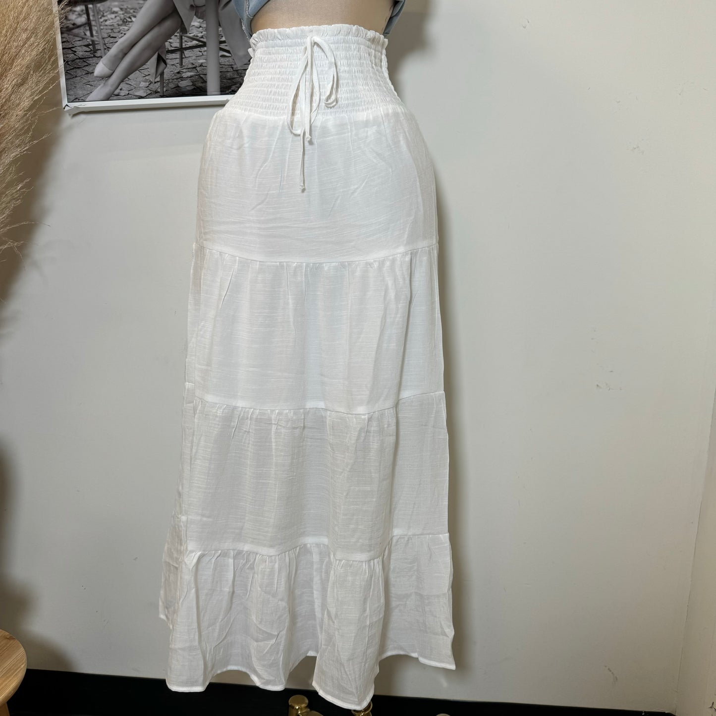 Maxi Long Skirt-White