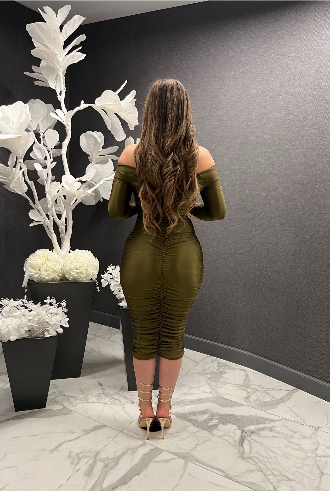 Long Sleeve Dress-Green