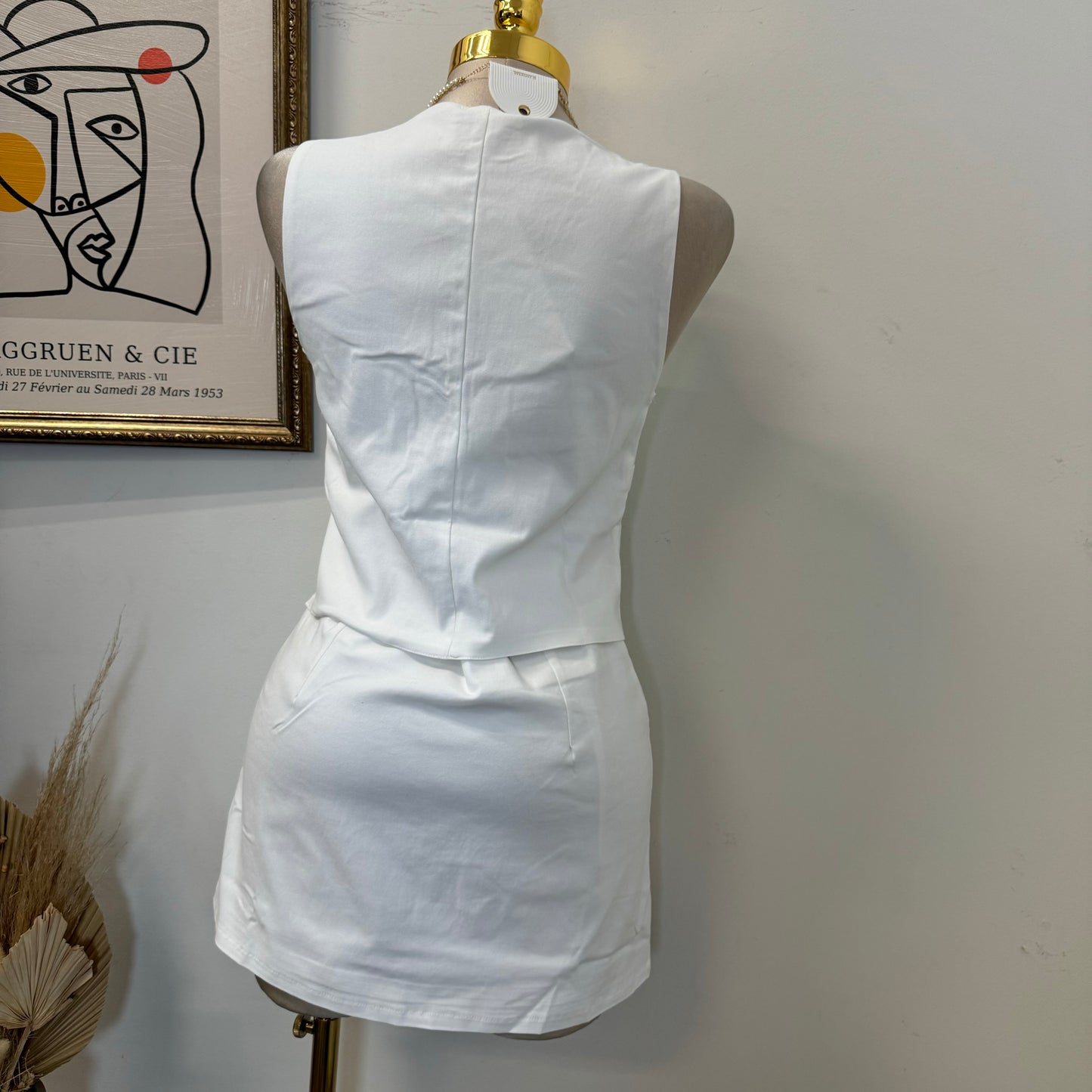 Ozi Skirt Set-White