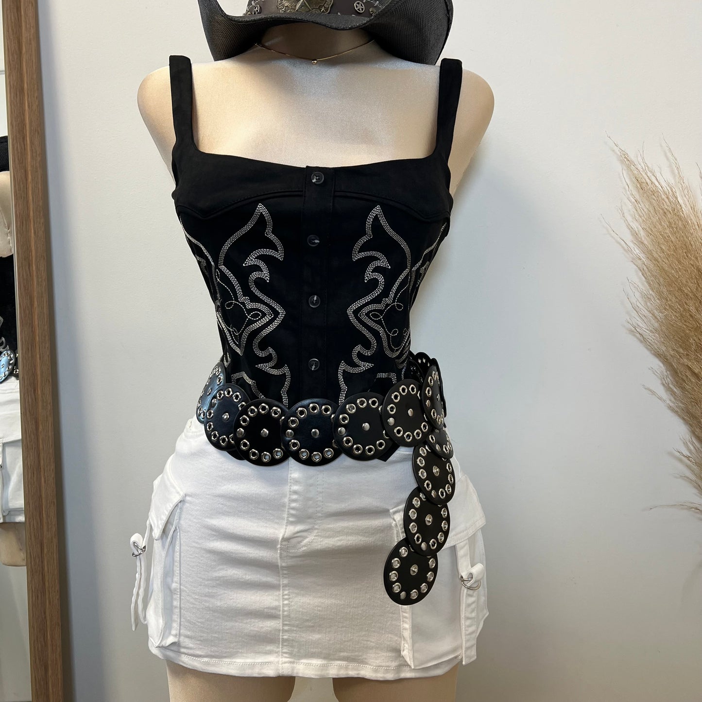 La chona Corset-Black/White