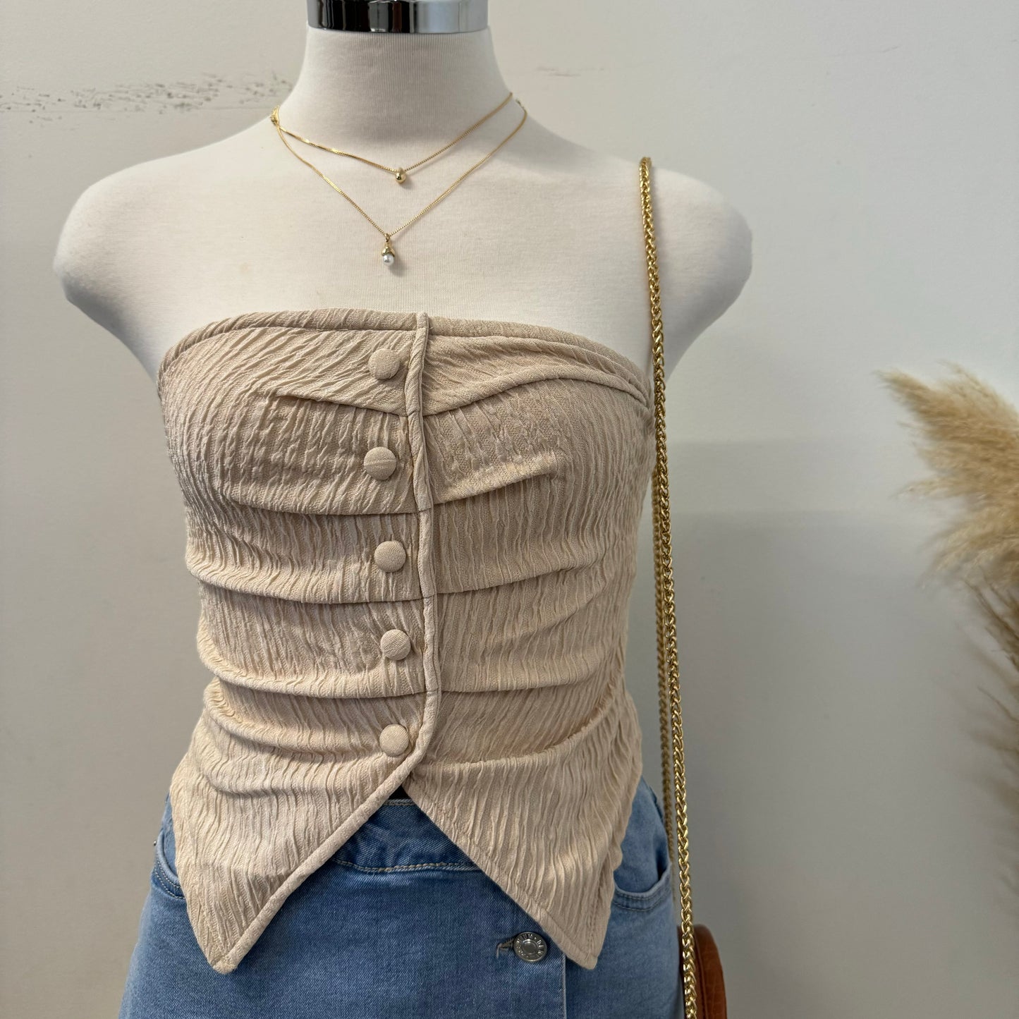 Camelia Tube Top-Cream