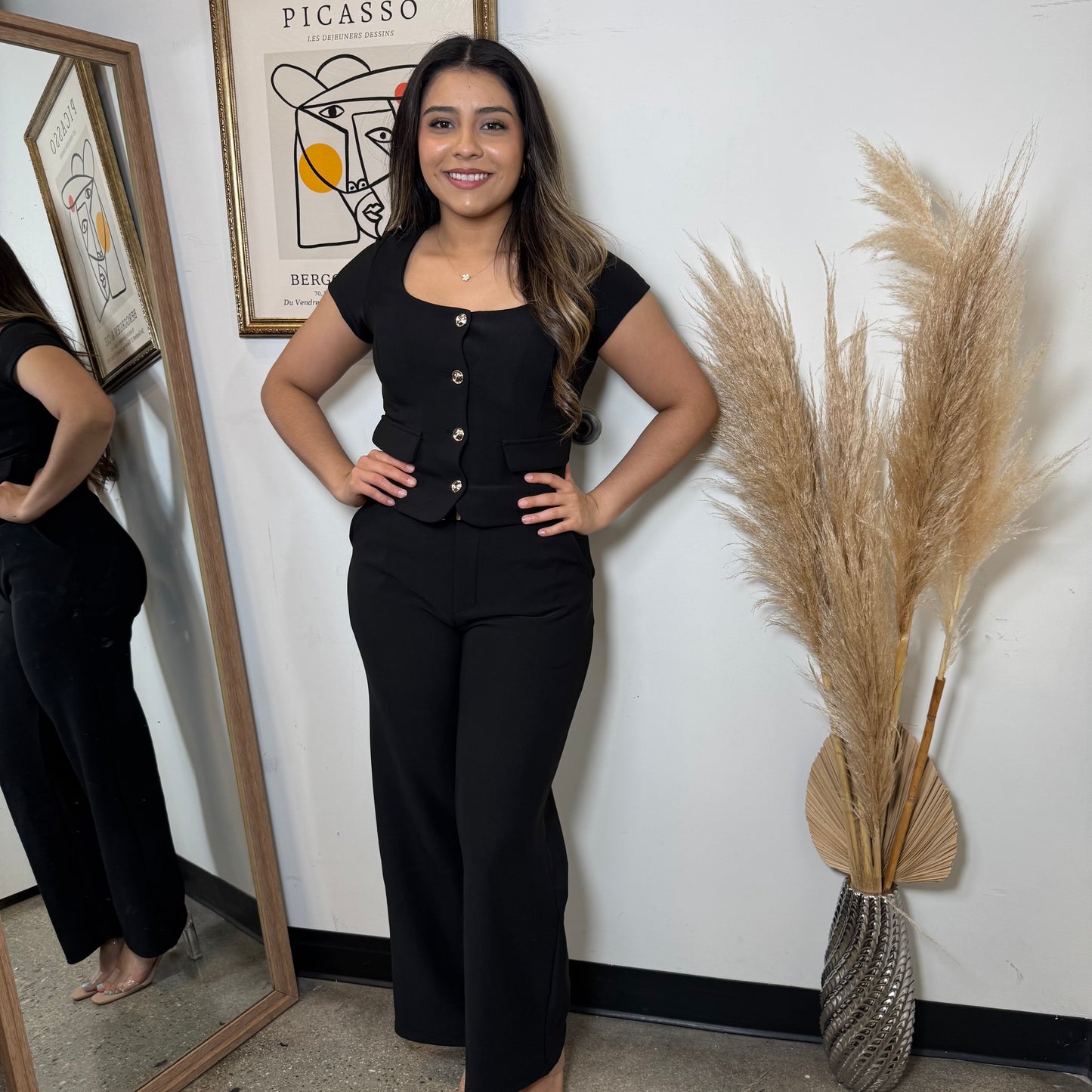 Bossy Classy Pant Set-Black