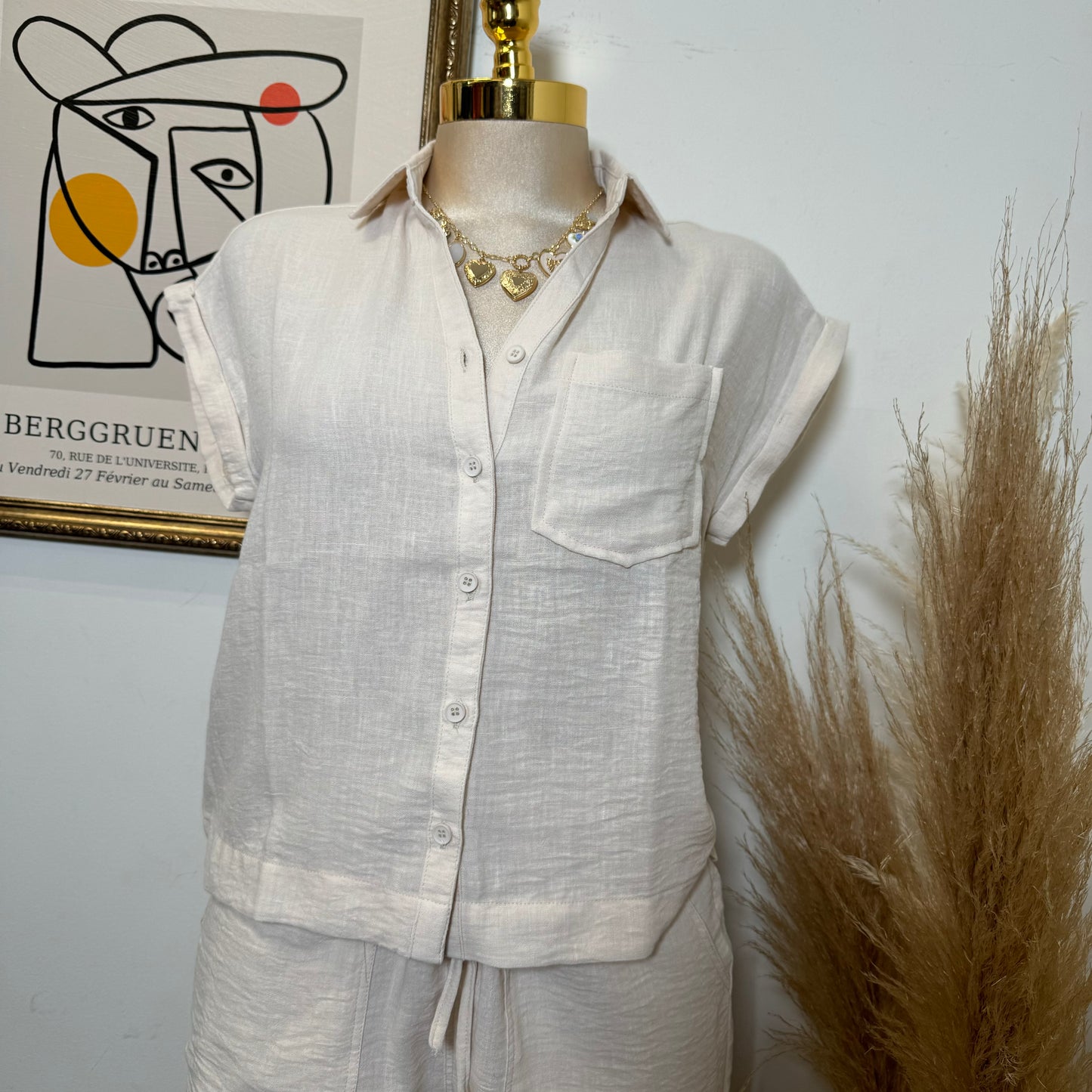 Short Sleeve Set -Ivory